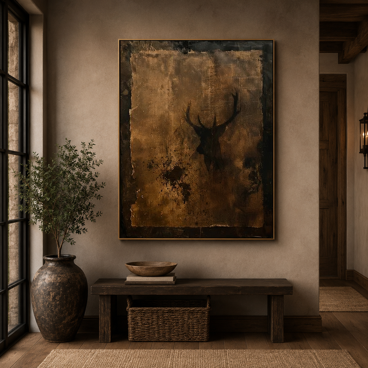 Shadow Stag-Earthy Animal Painting