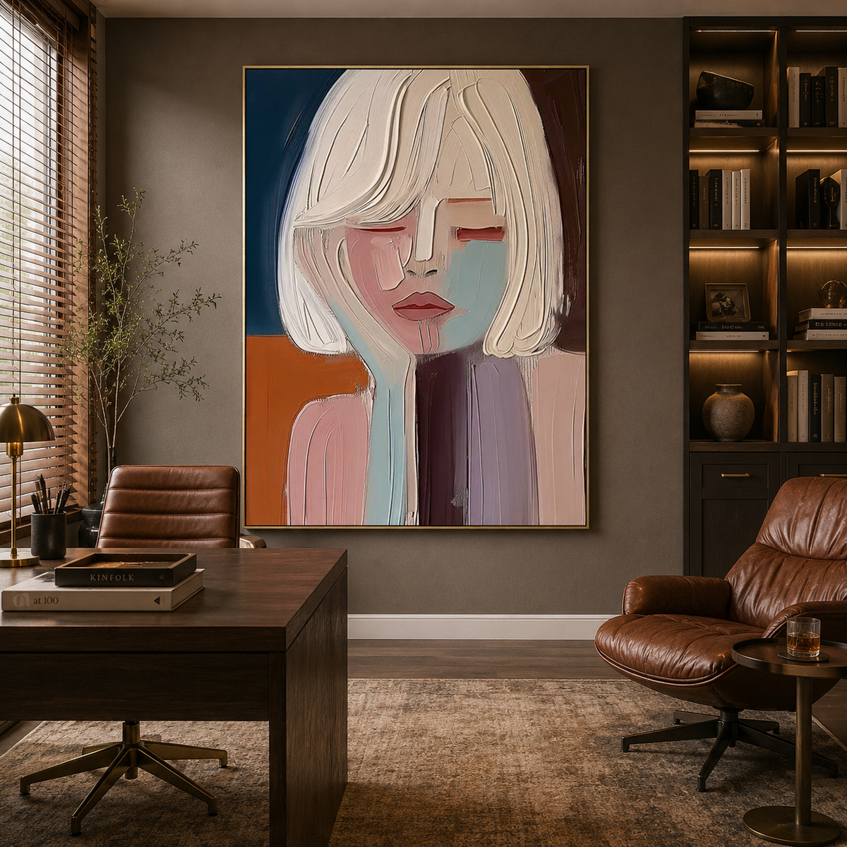 Pastel Muse-Abstract Woman Portrait Painting