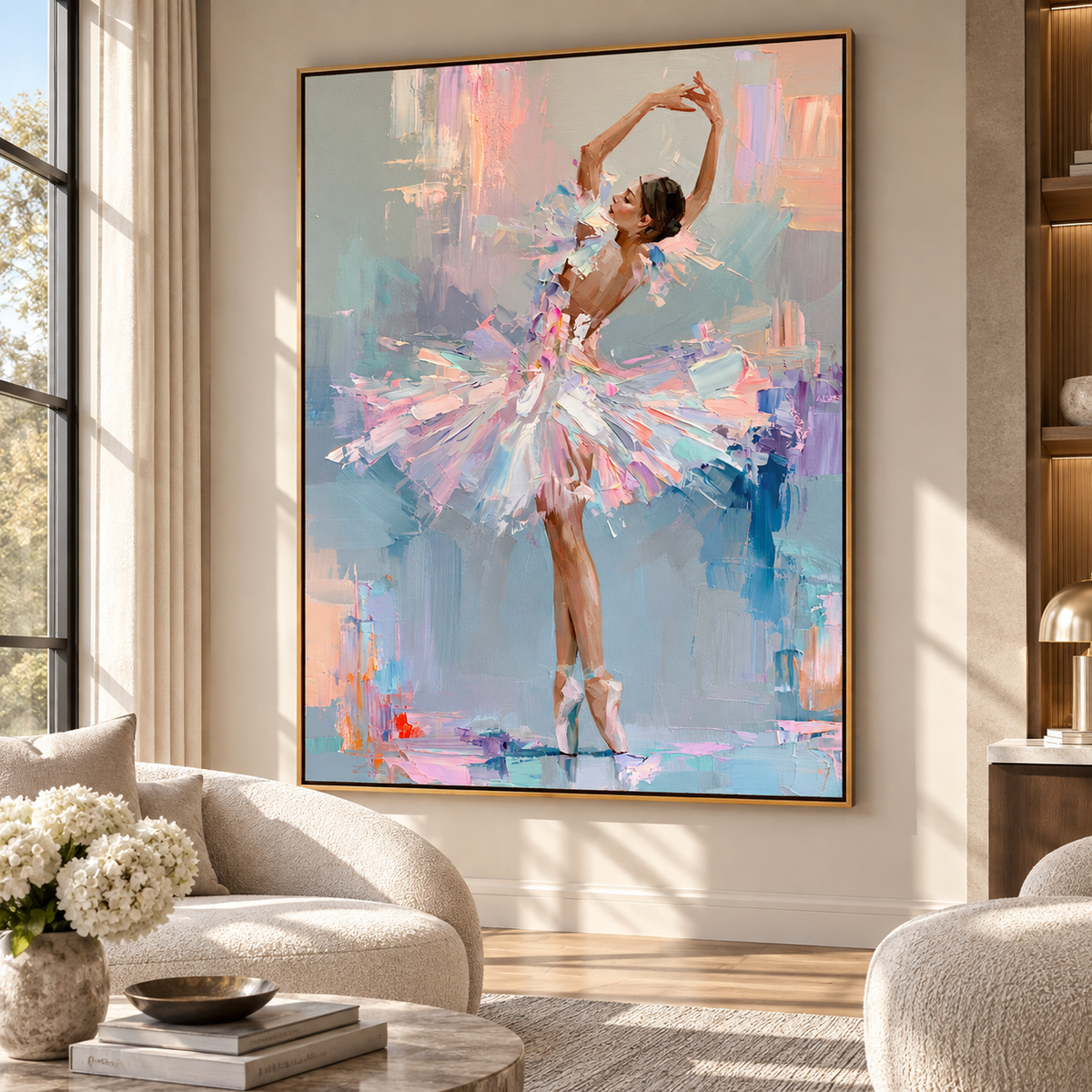 Ballet Dreams-Pastel Ballerina Oil Painting