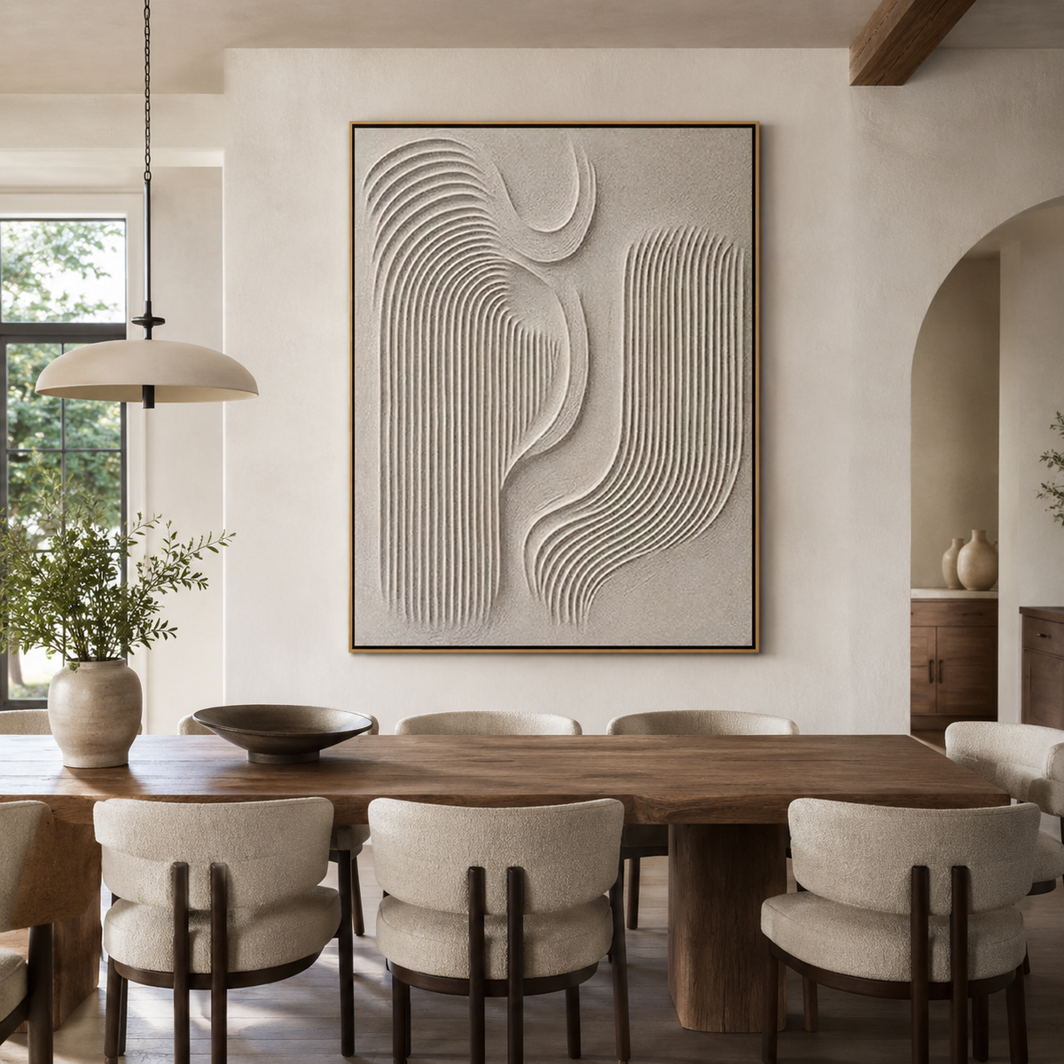 Silent Curves Relief-Abstract Textured Wall Art