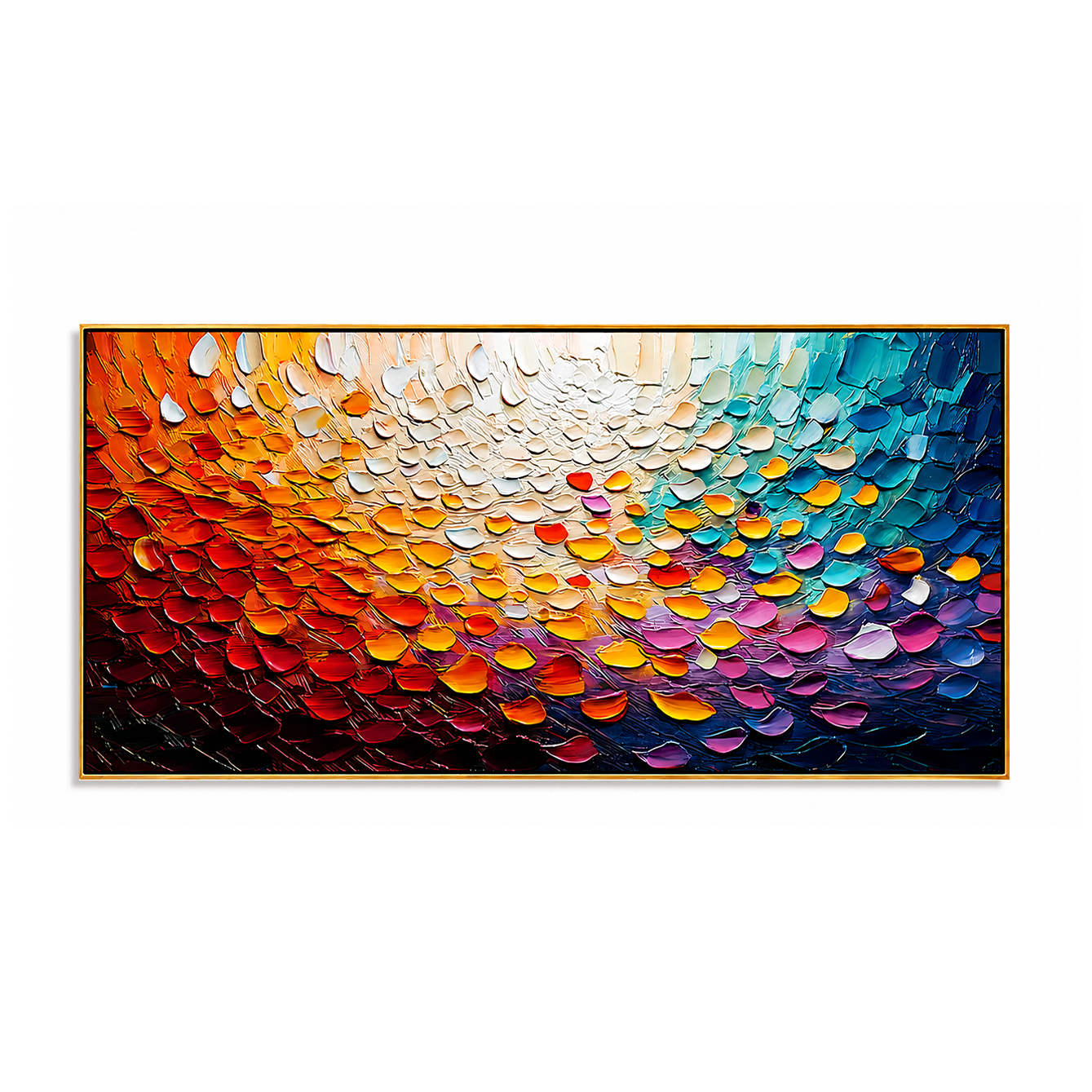 Chromatic Current-Colorful Impasto Abstract Painting