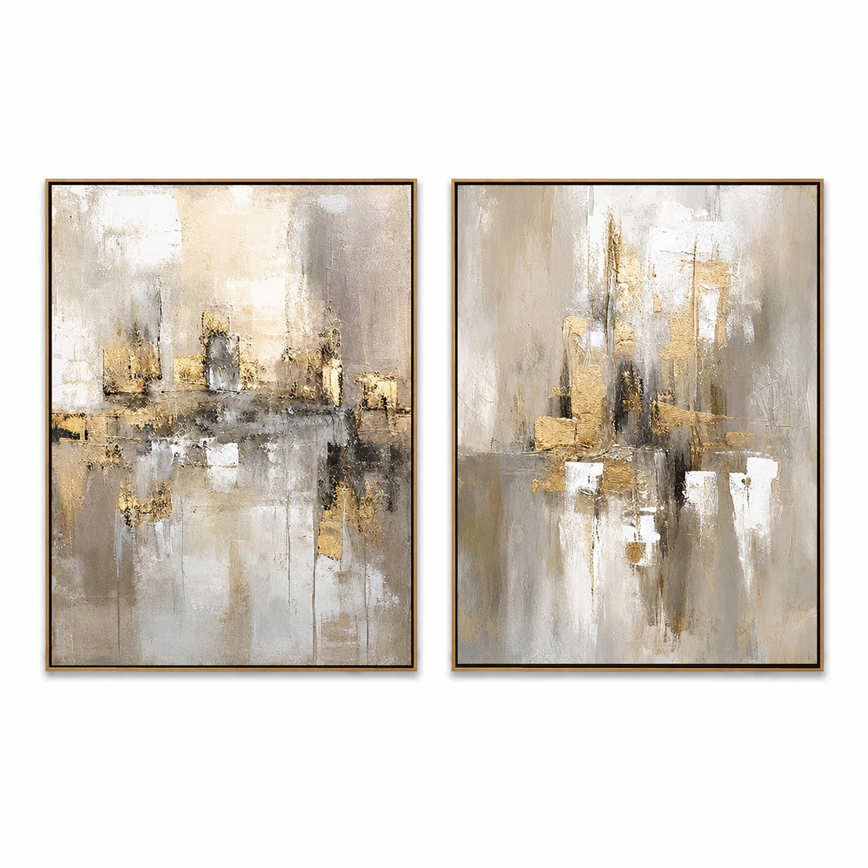 Golden Haze-Abstract Neutral Painting Set