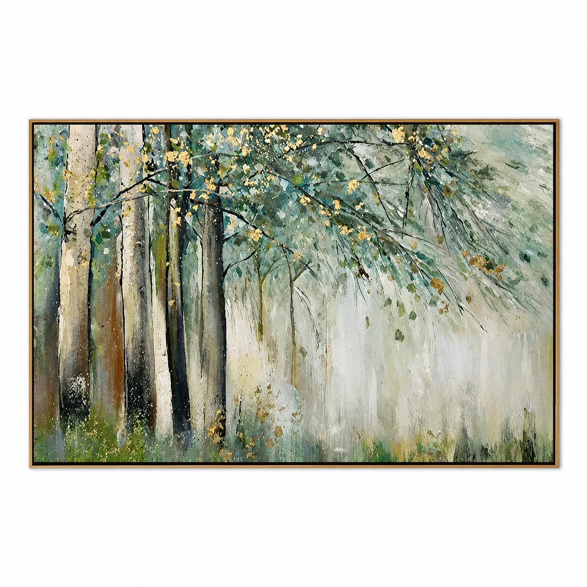 Golden Grove-Misty Forest Landscape Painting