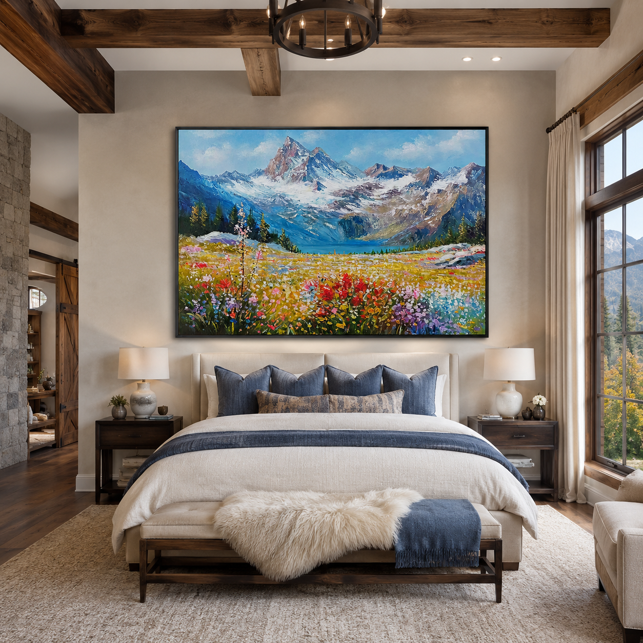 Alpine Bloom-Wildflower Mountain Painting