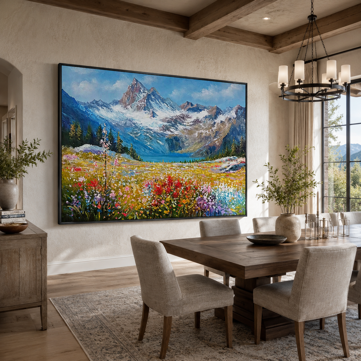 Alpine Bloom-Wildflower Mountain Painting