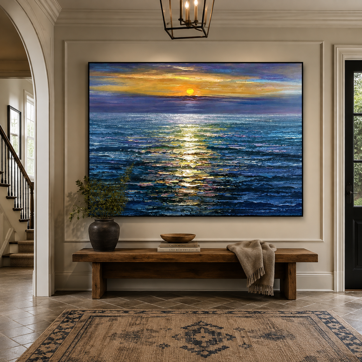 Last Light-Blue Ocean Sunset Painting