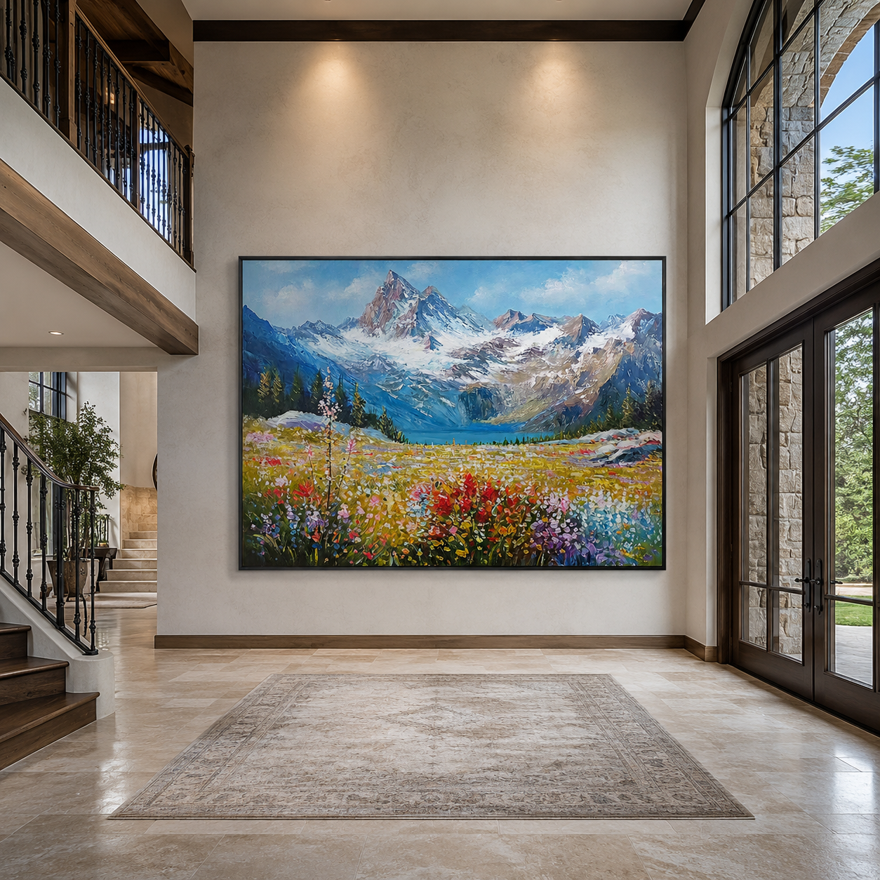 Alpine Bloom-Wildflower Mountain Painting