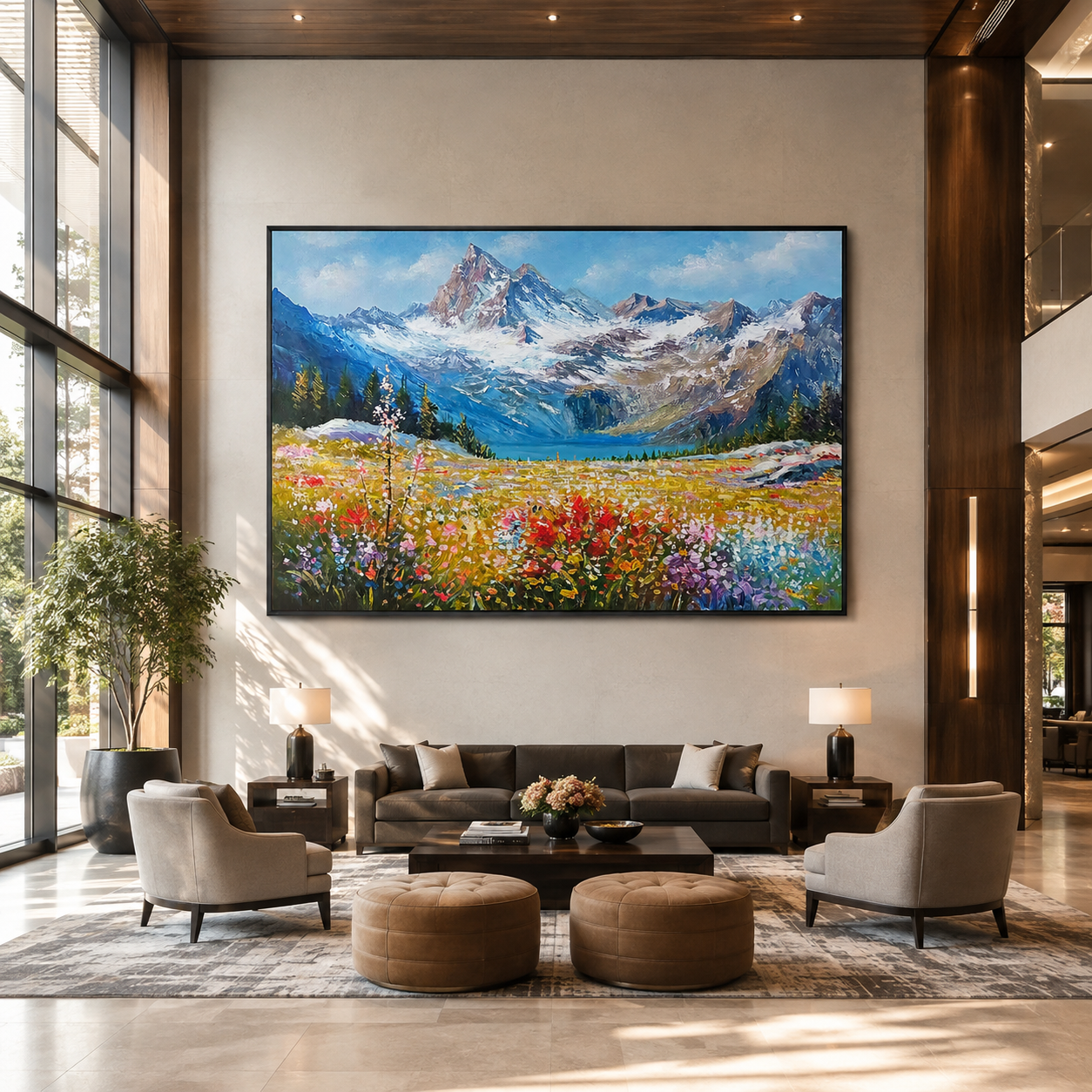 Alpine Bloom-Wildflower Mountain Painting