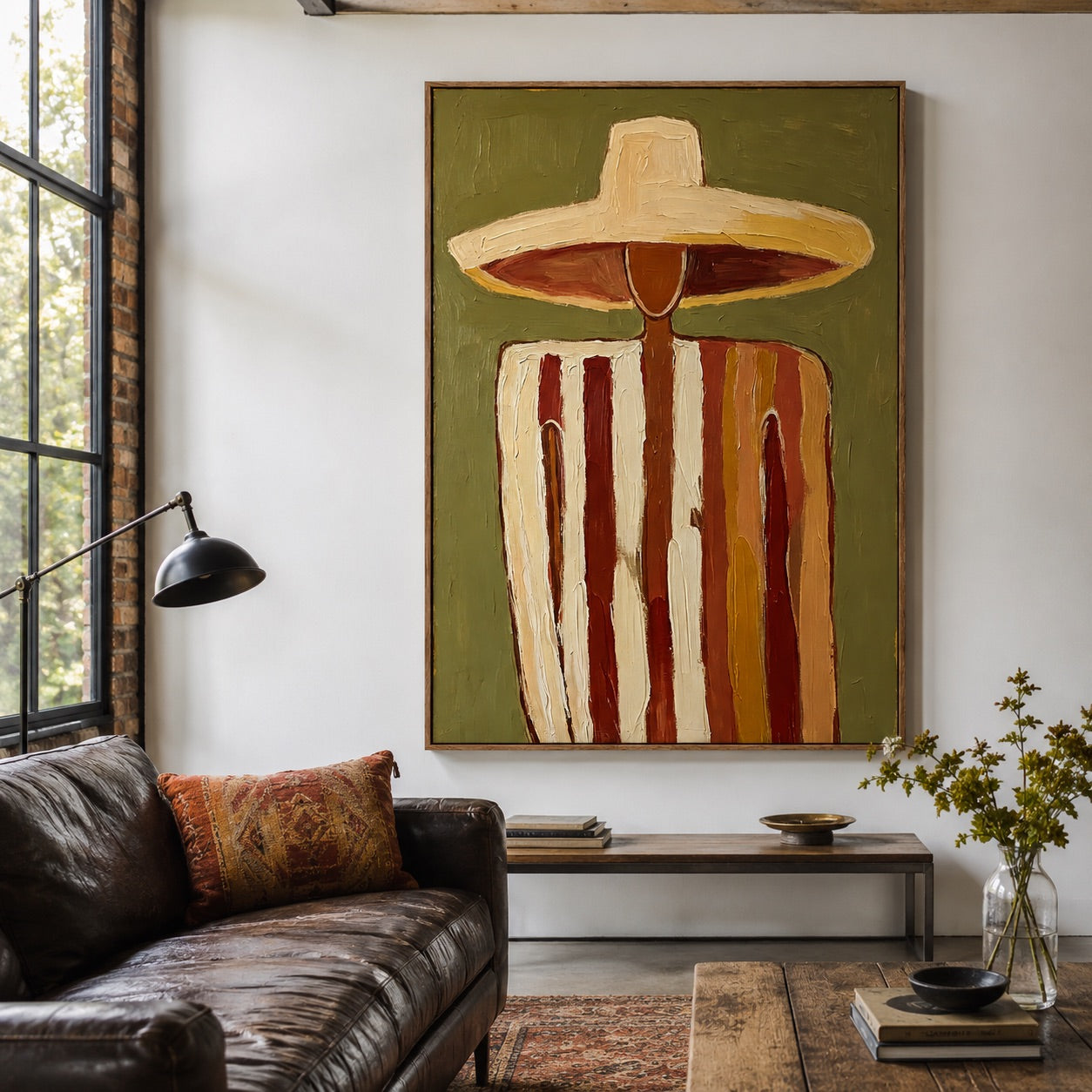 Sunset Stripe-Western Figure Oil Painting