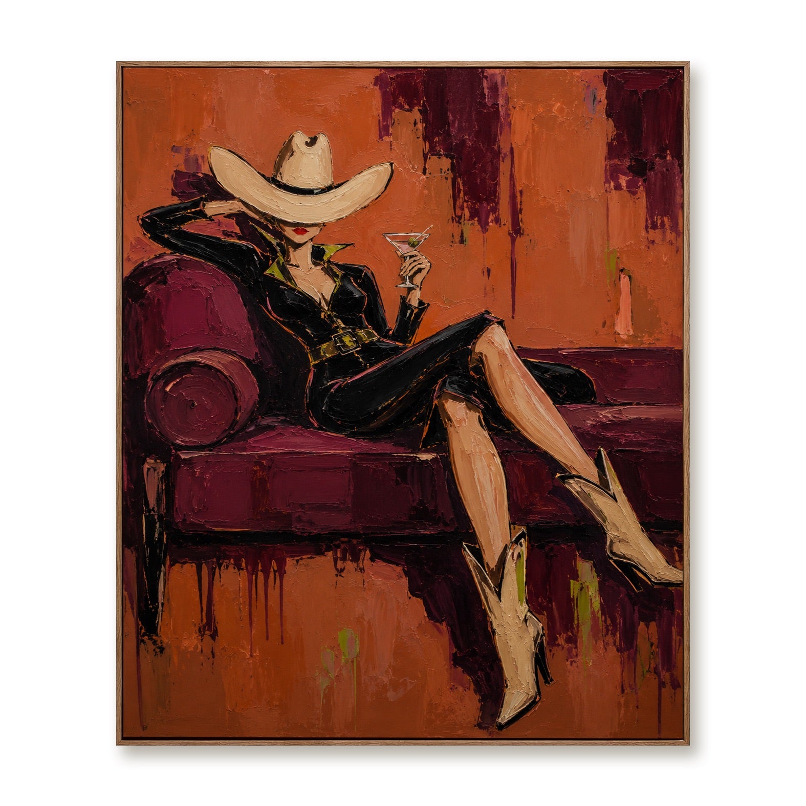Velvet Hour-Cowgirl Lounge Oil Painting