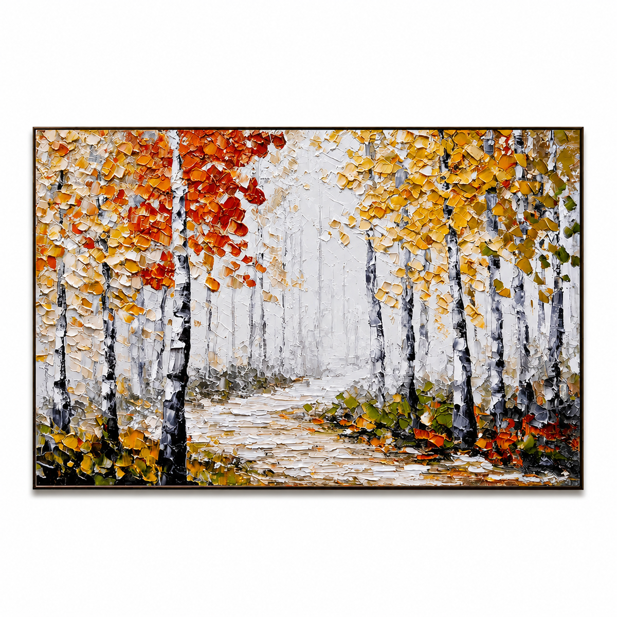 Autumn Birch Pathway-Birch Tree Landscape Wall Art