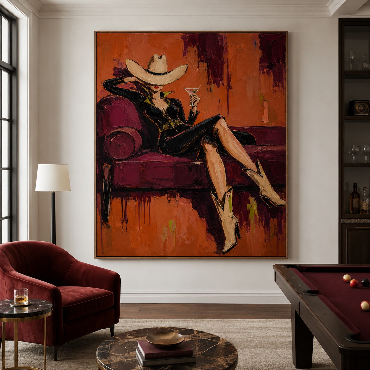 Velvet Hour-Cowgirl Lounge Oil Painting