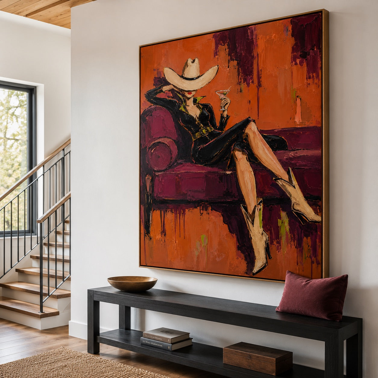 Velvet Hour-Cowgirl Lounge Oil Painting