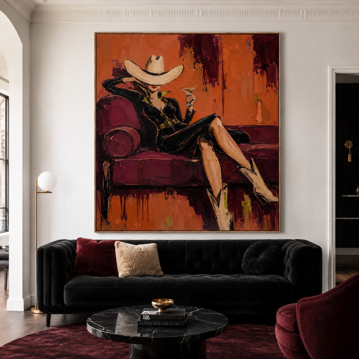 Velvet Hour-Cowgirl Lounge Oil Painting