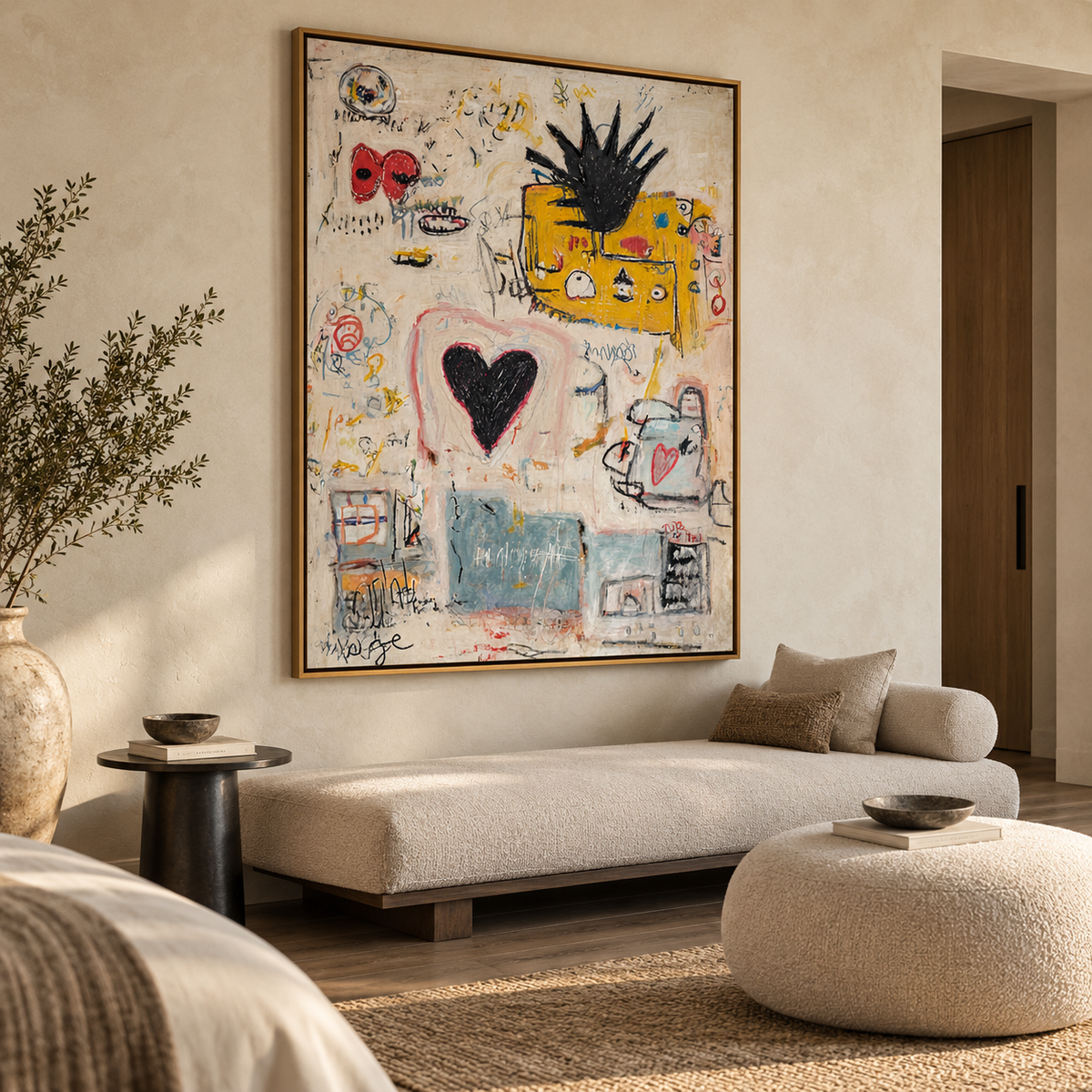 Urban Heart Story-Colorful Abstract Graffiti Pop Art Painting