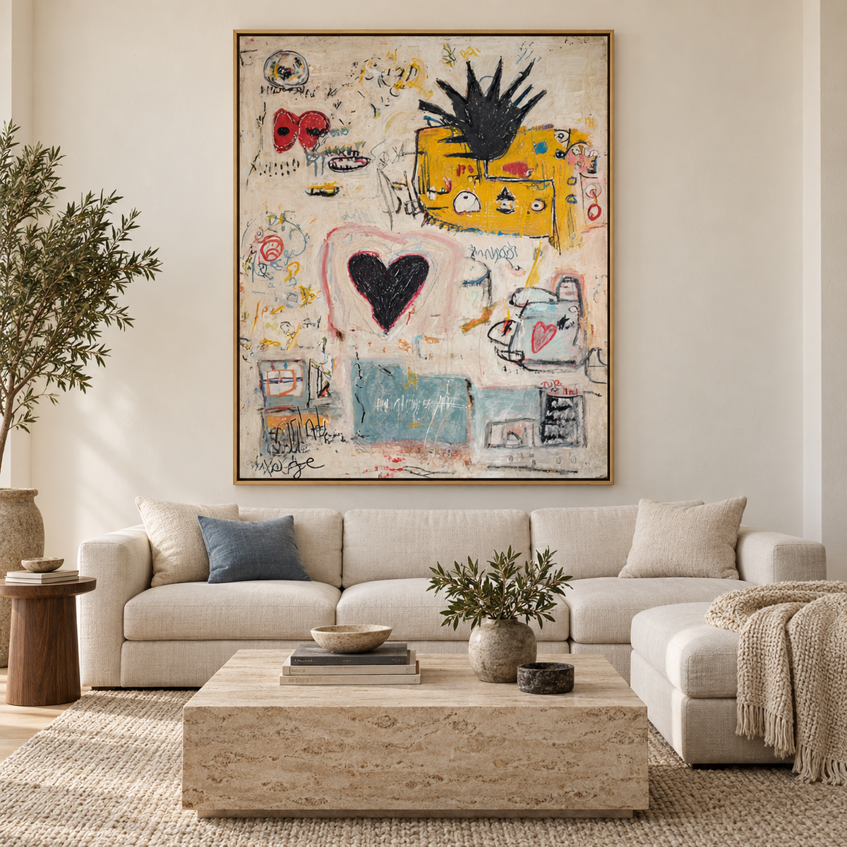 Urban Heart Story-Colorful Abstract Graffiti Pop Art Painting