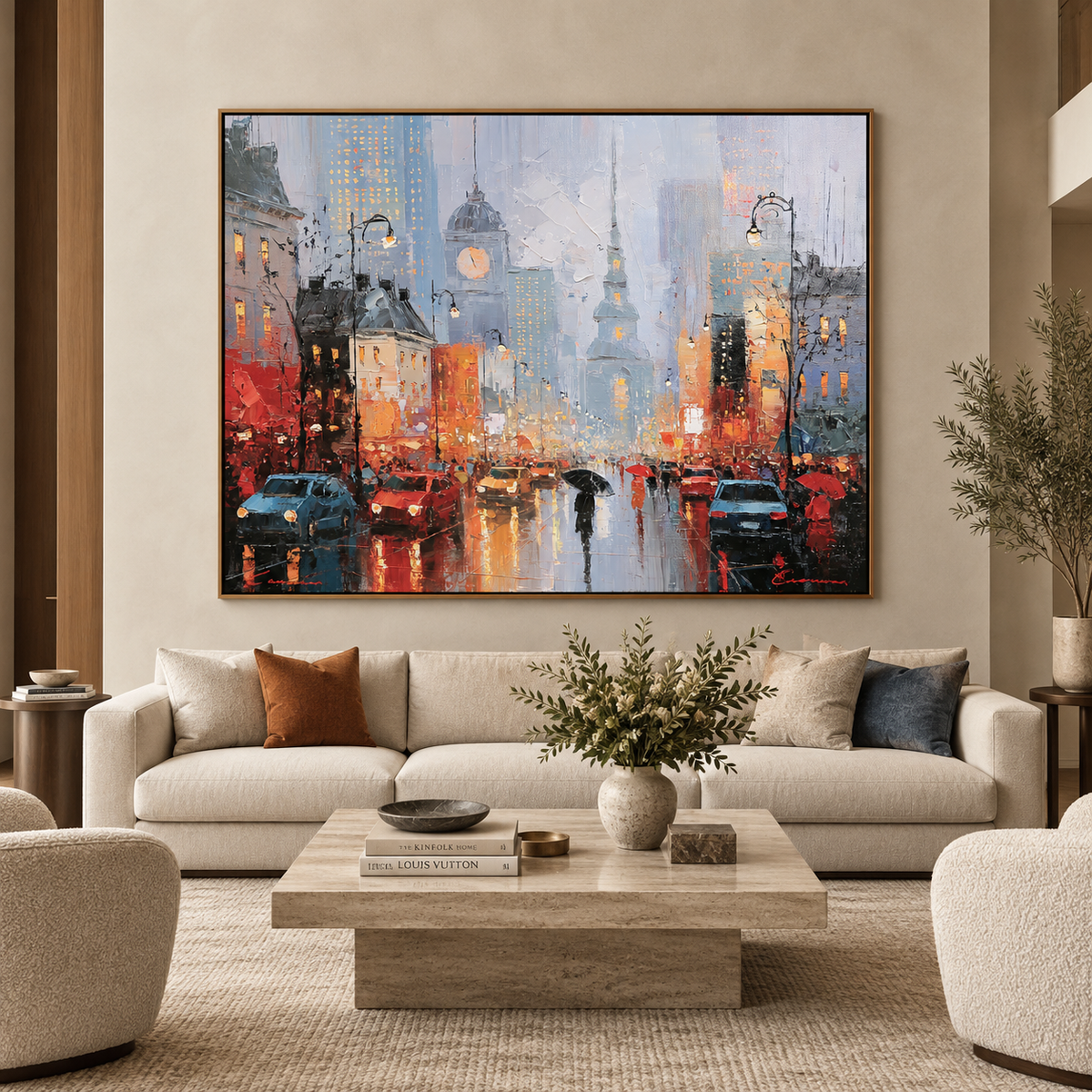 Rainy Cityscape-Urban Street Painting