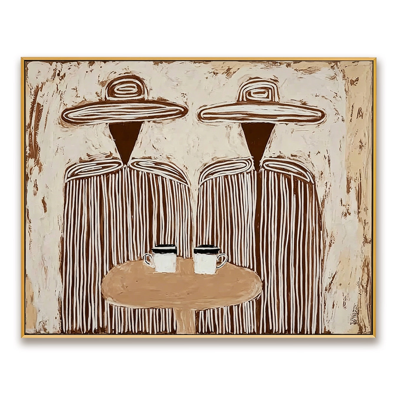Morning Pair-Western Coffee Oil Painting