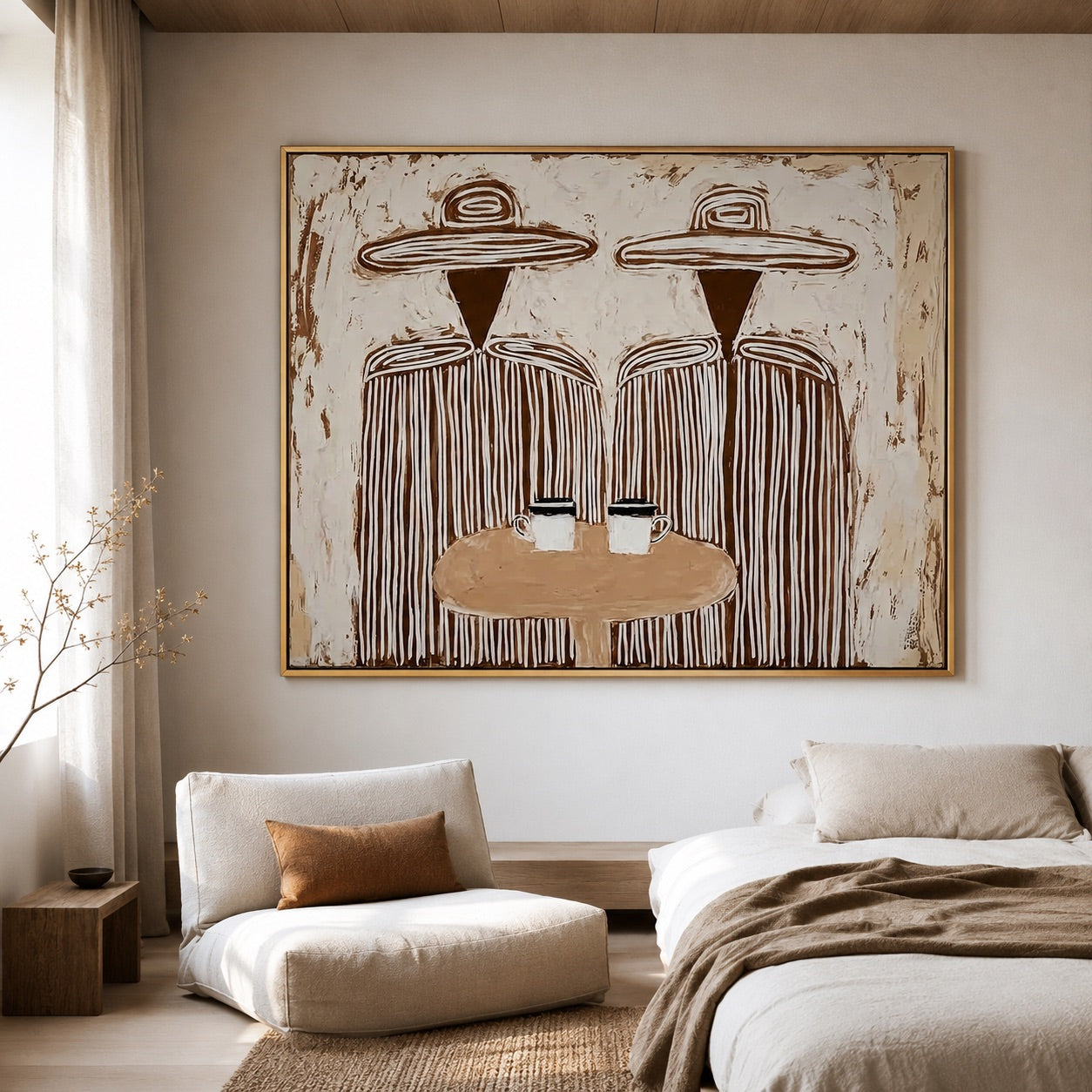 Morning Pair-Western Coffee Oil Painting