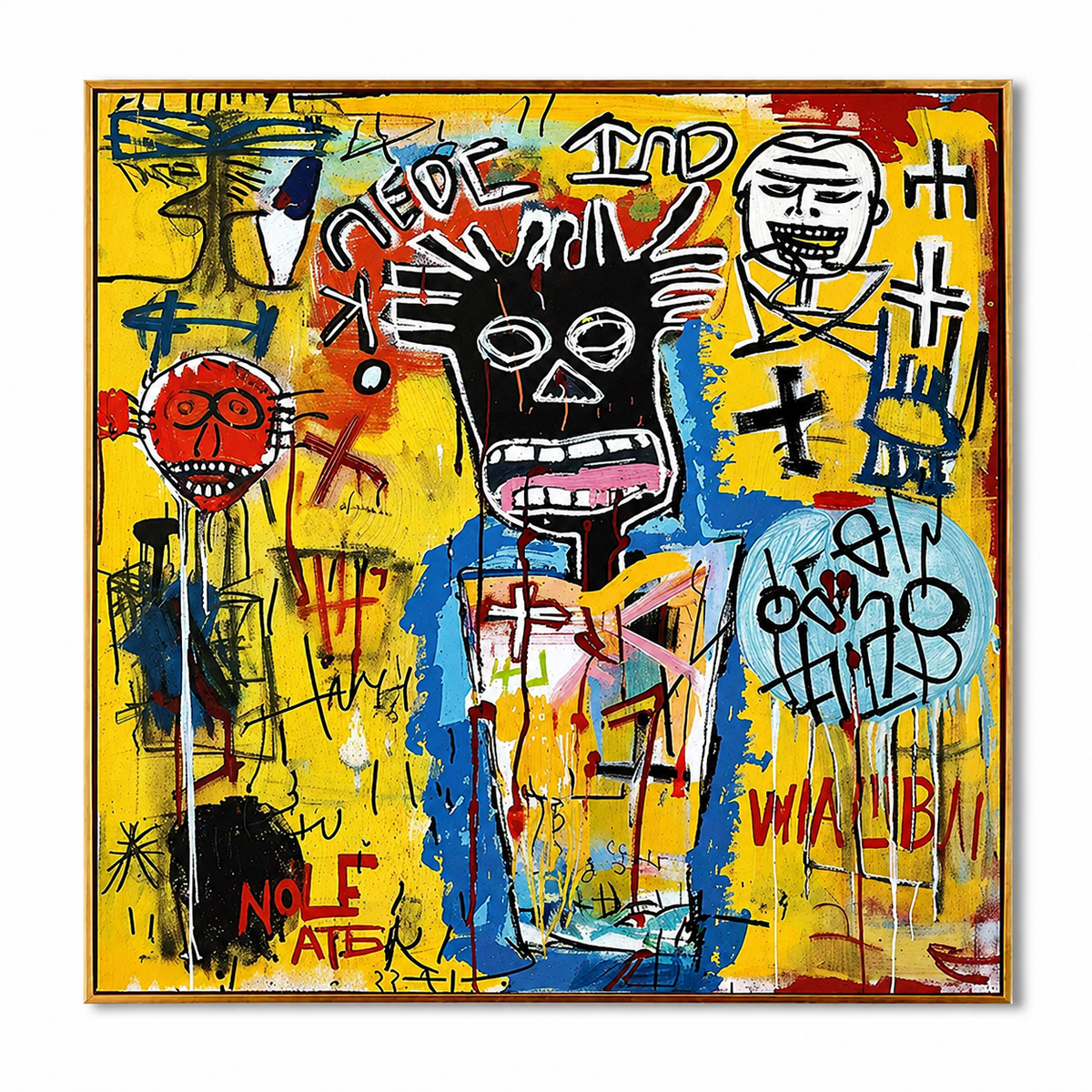 Urban Pulse-Yellow Graffiti Portrait Painting