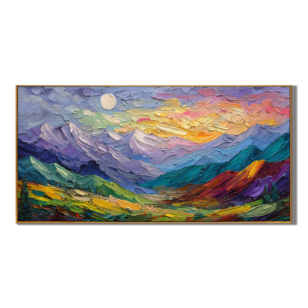 Chromatic Peaks-Colorful Mountain Painting