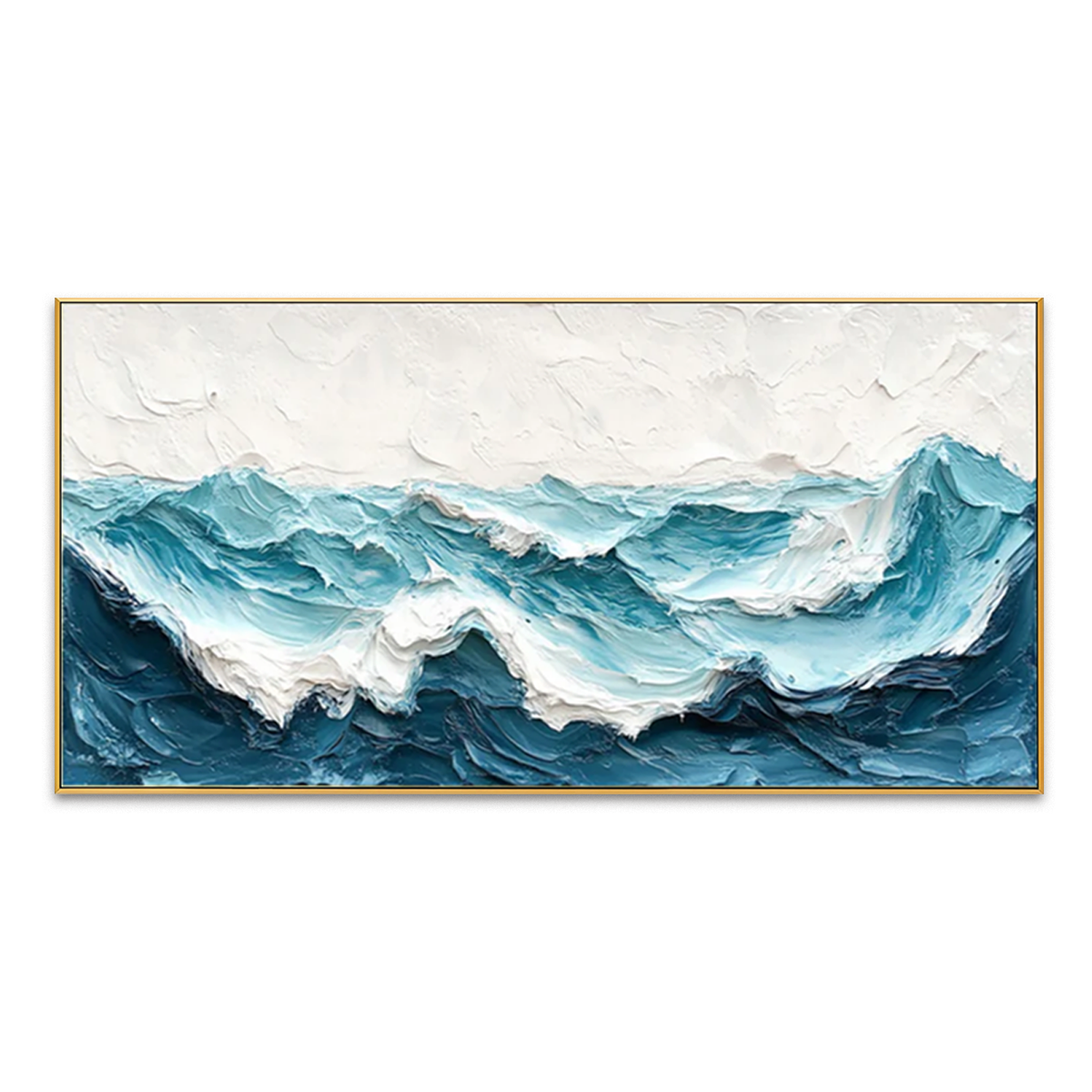 Tidal Ridge-Teal Ocean Wave Painting