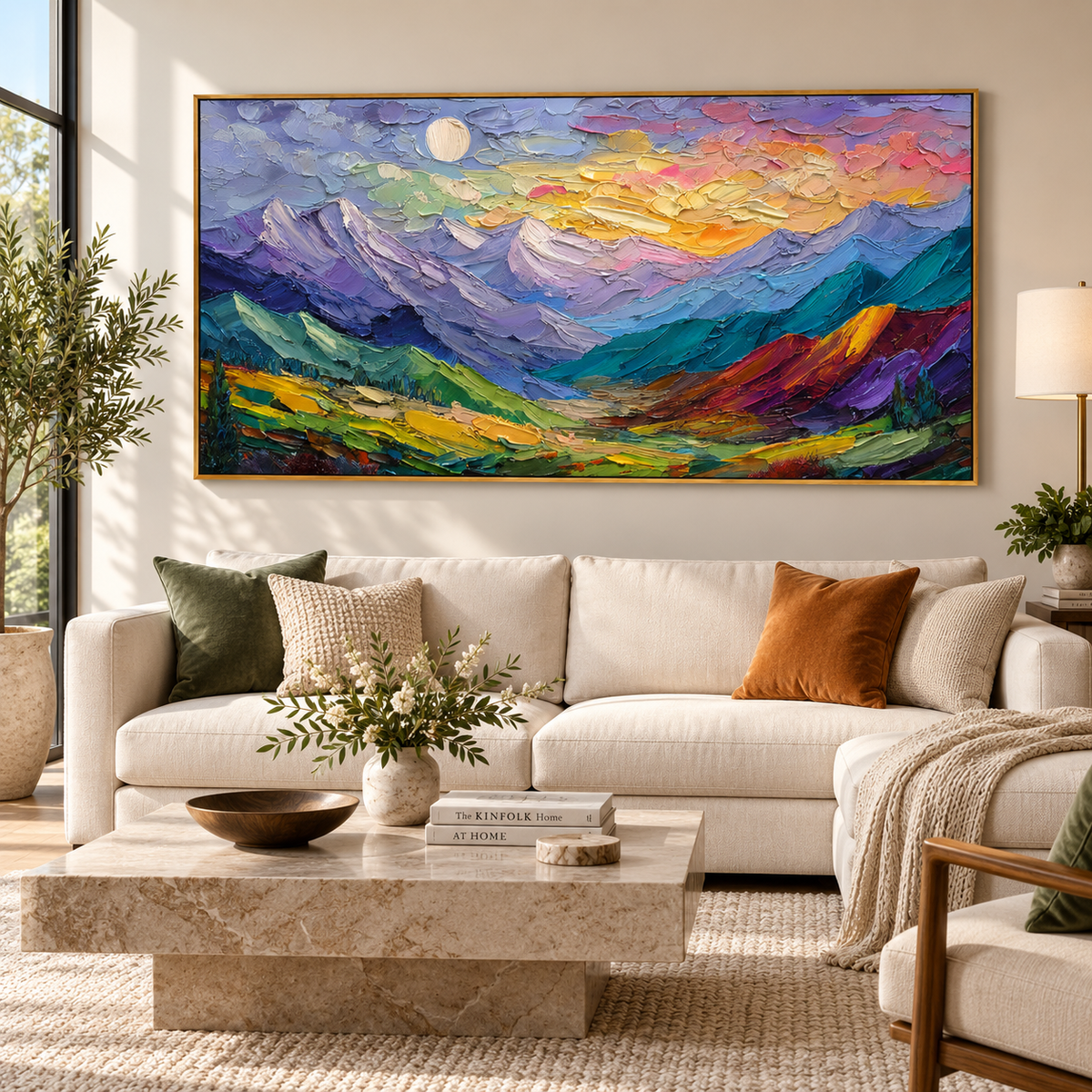 Chromatic Peaks-Colorful Mountain Painting