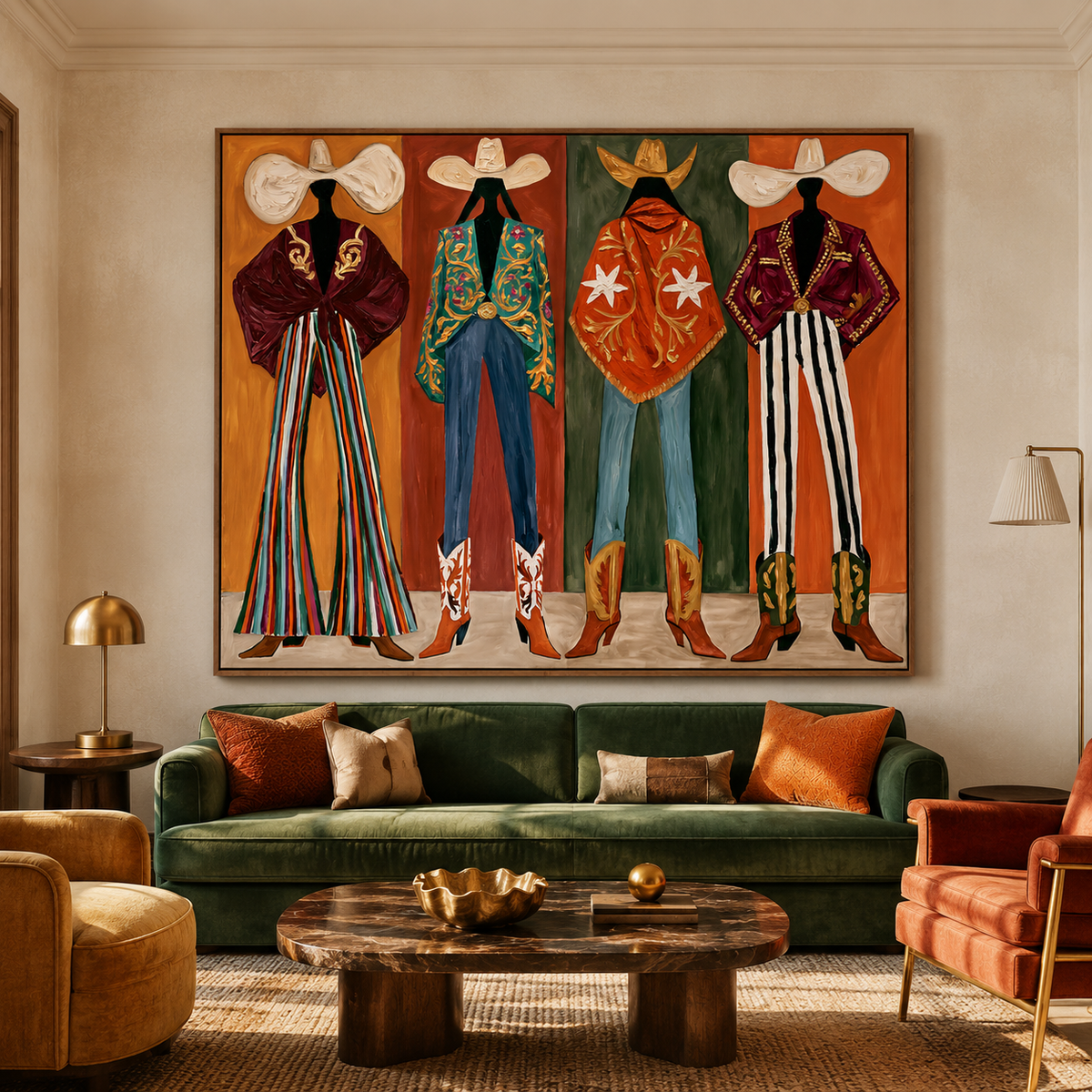 Rodeo Quartet-Western Fashion Painting