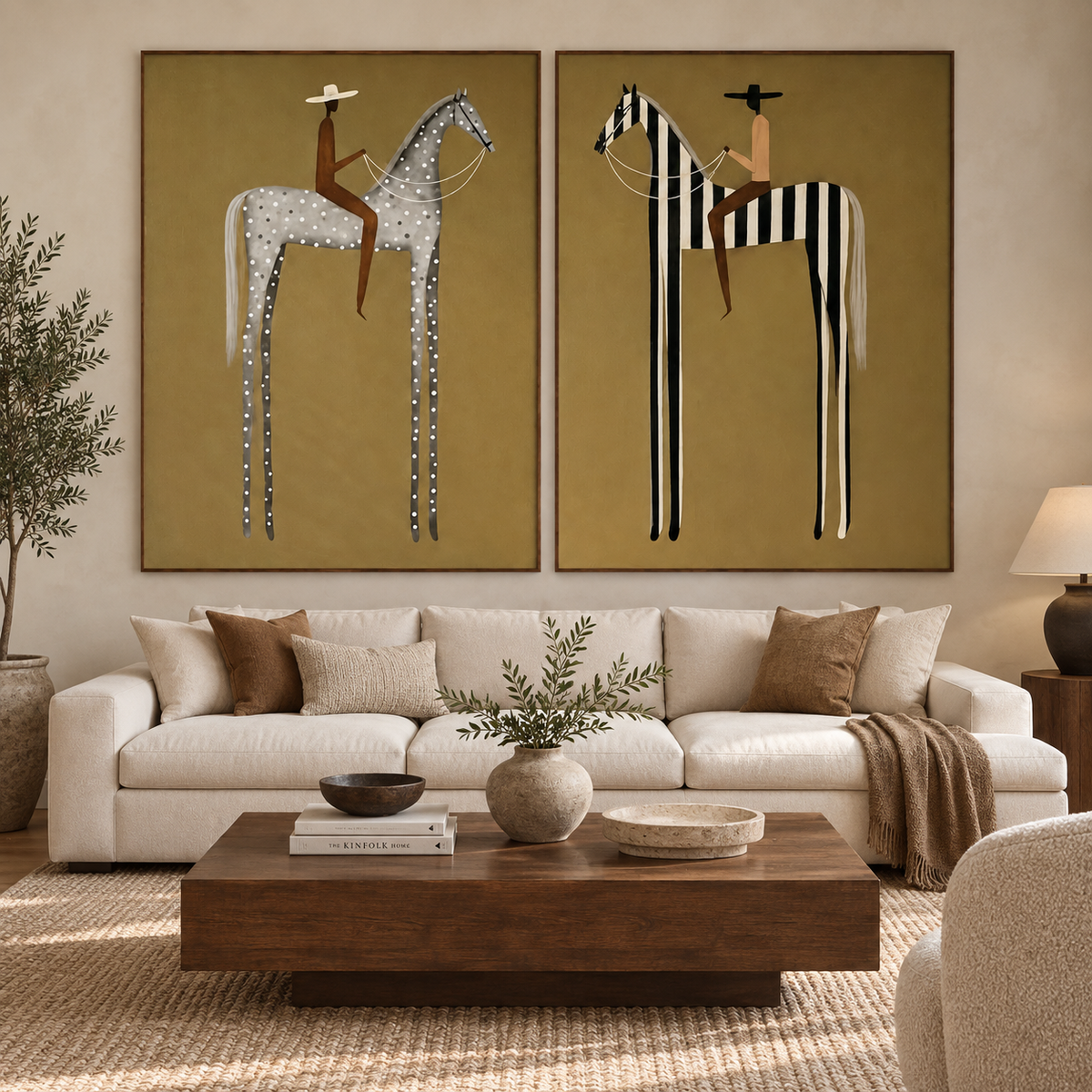 Desert Companions-Modern Horse Equestrian Painting