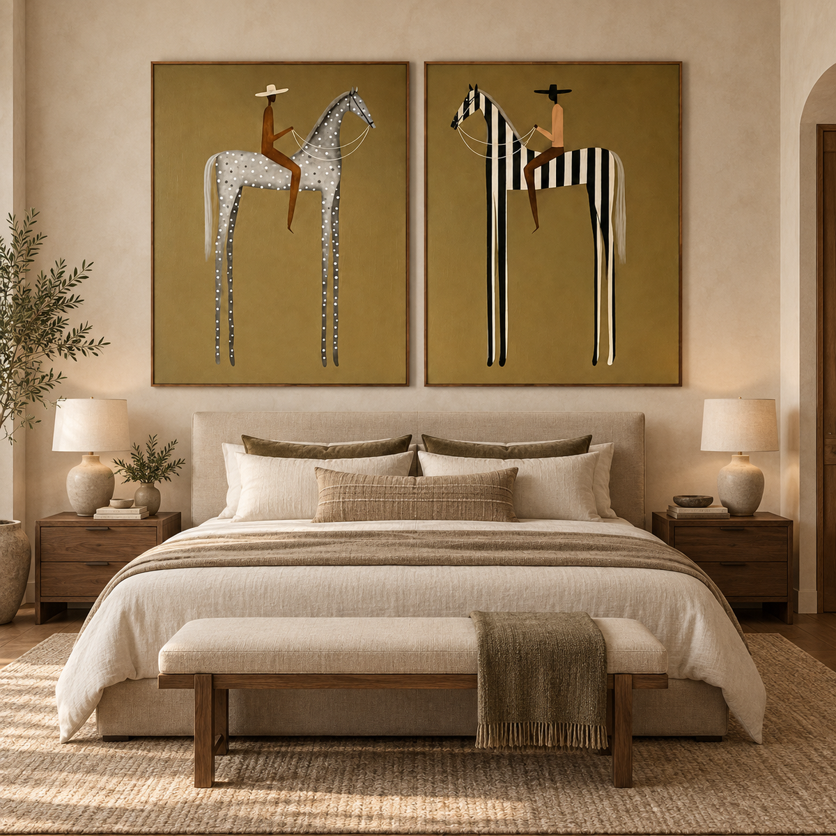 Desert Companions-Modern Horse Equestrian Painting