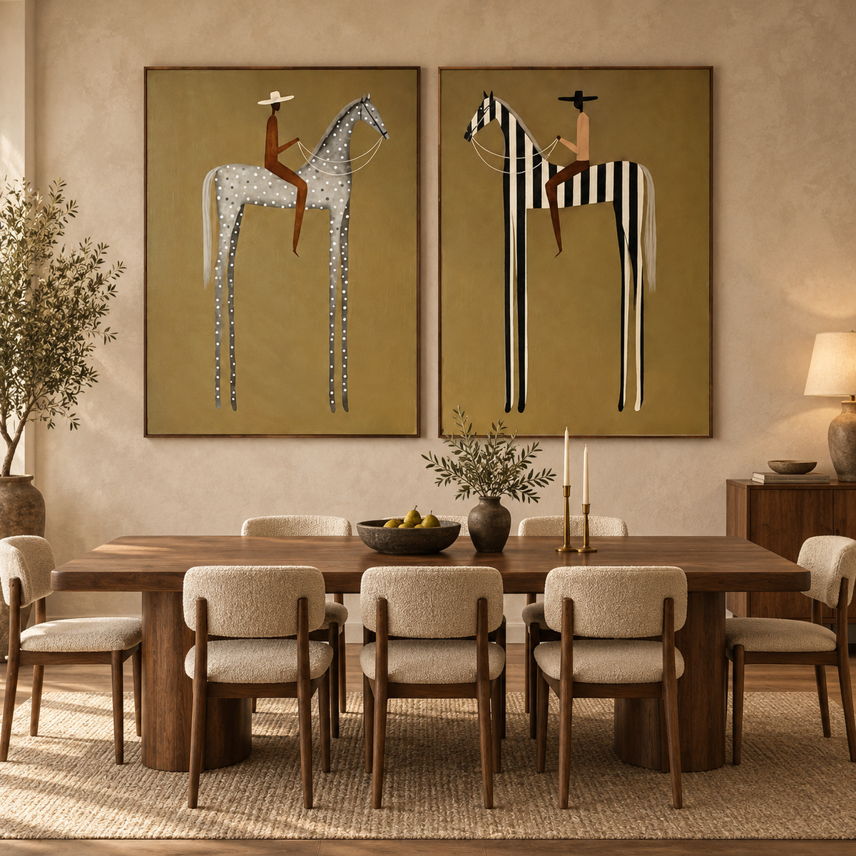 Desert Companions-Modern Horse Equestrian Painting