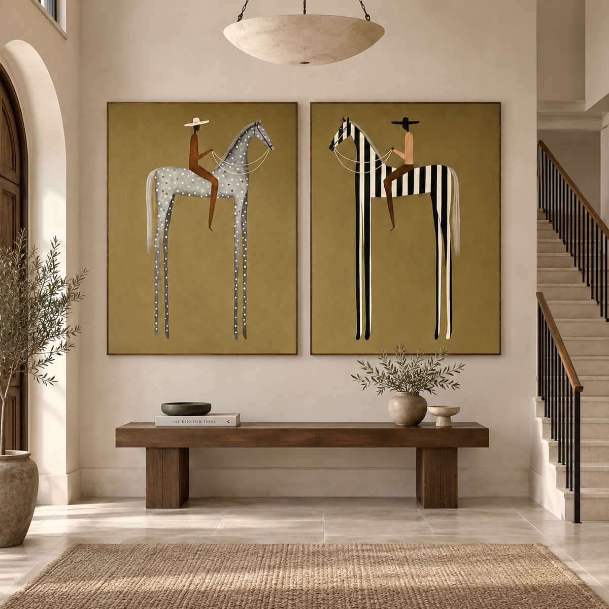 Desert Companions-Modern Horse Equestrian Painting
