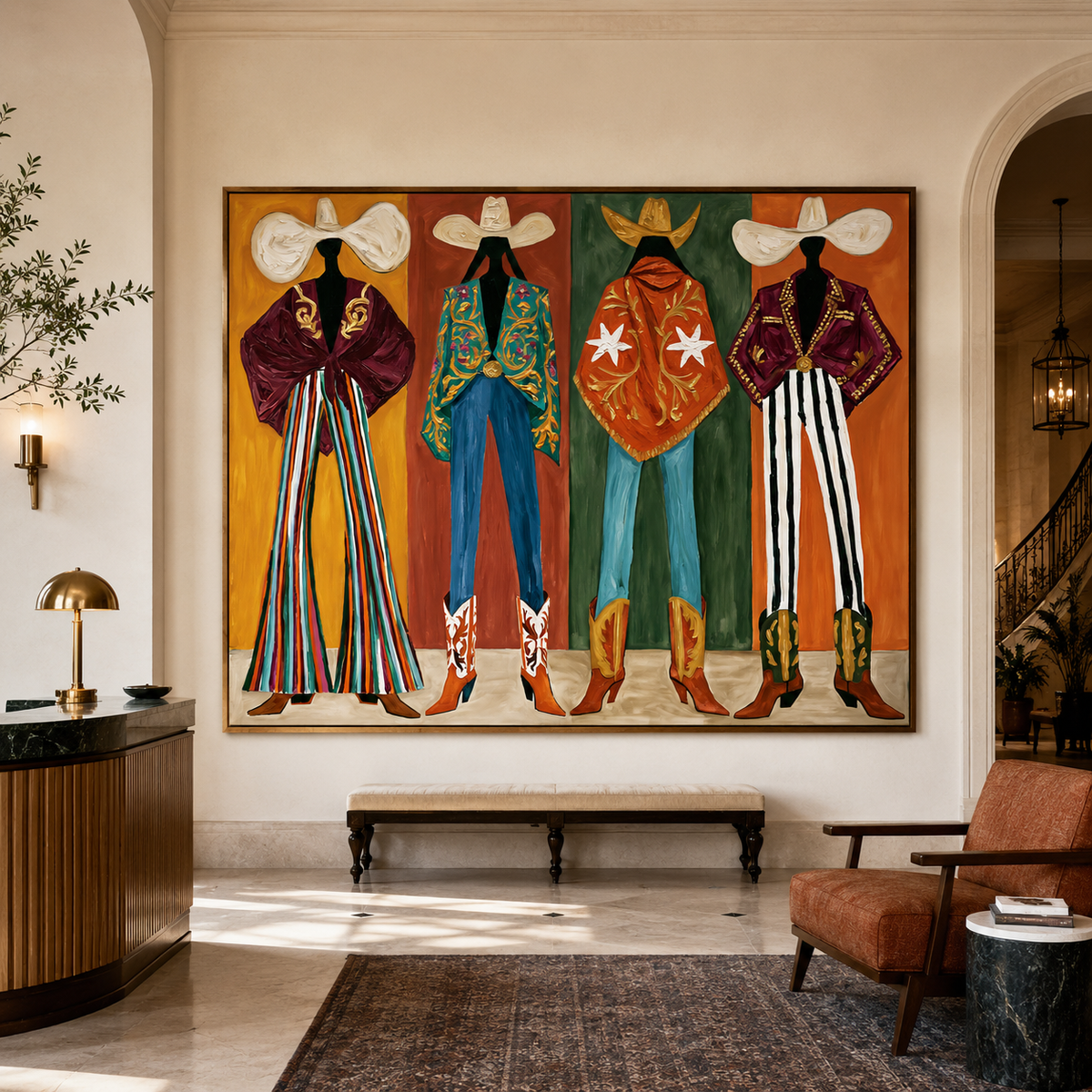 Rodeo Quartet-Western Fashion Painting