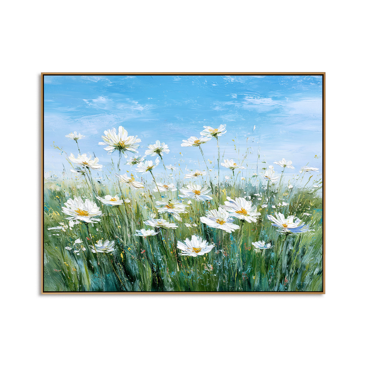 Sky Meadow-White Daisy Oil Painting