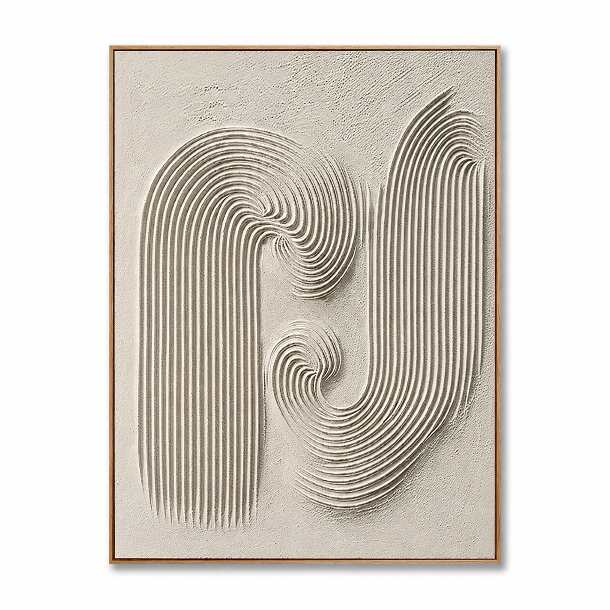 Ivory Current-Textured Abstract Painting