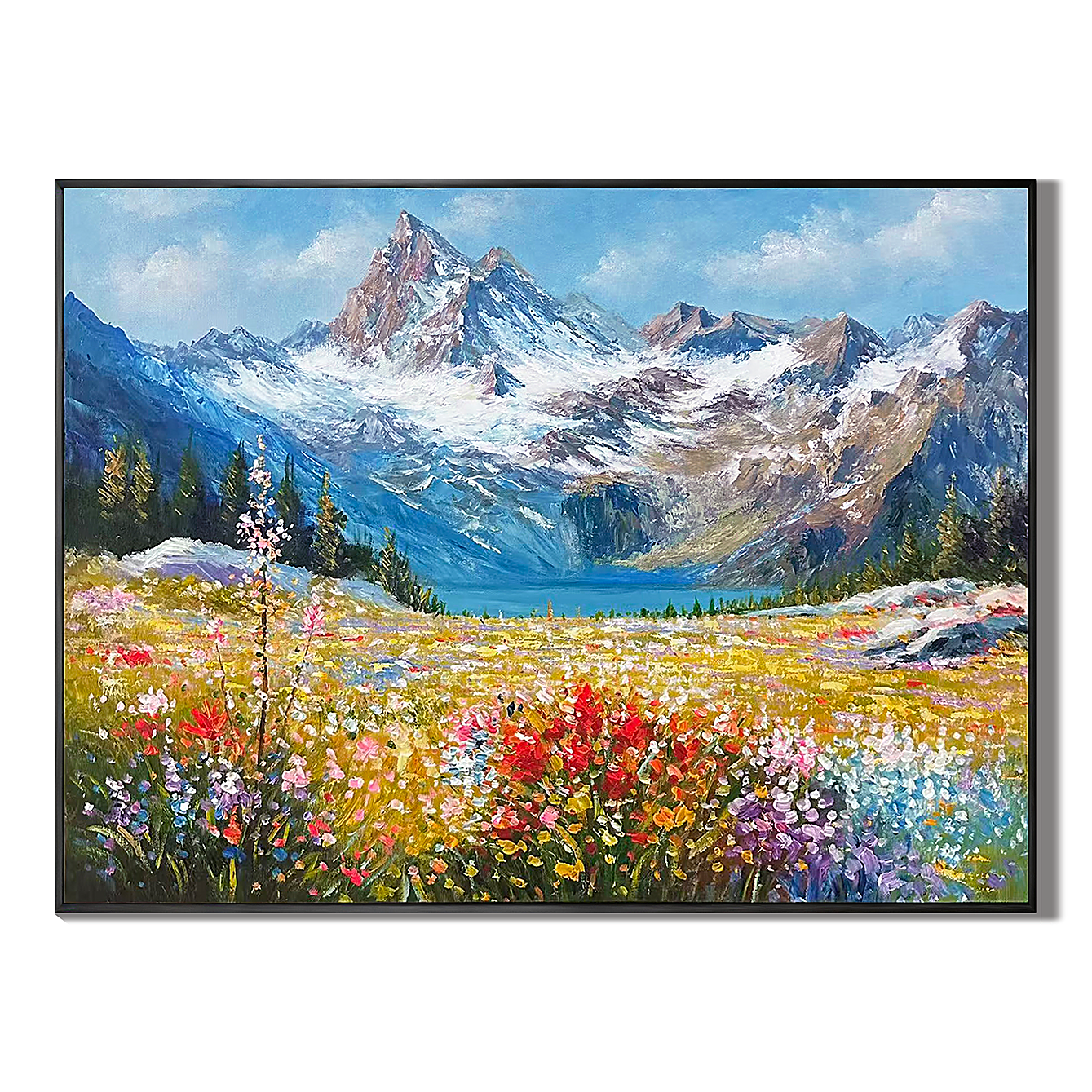 Alpine Bloom-Wildflower Mountain Painting