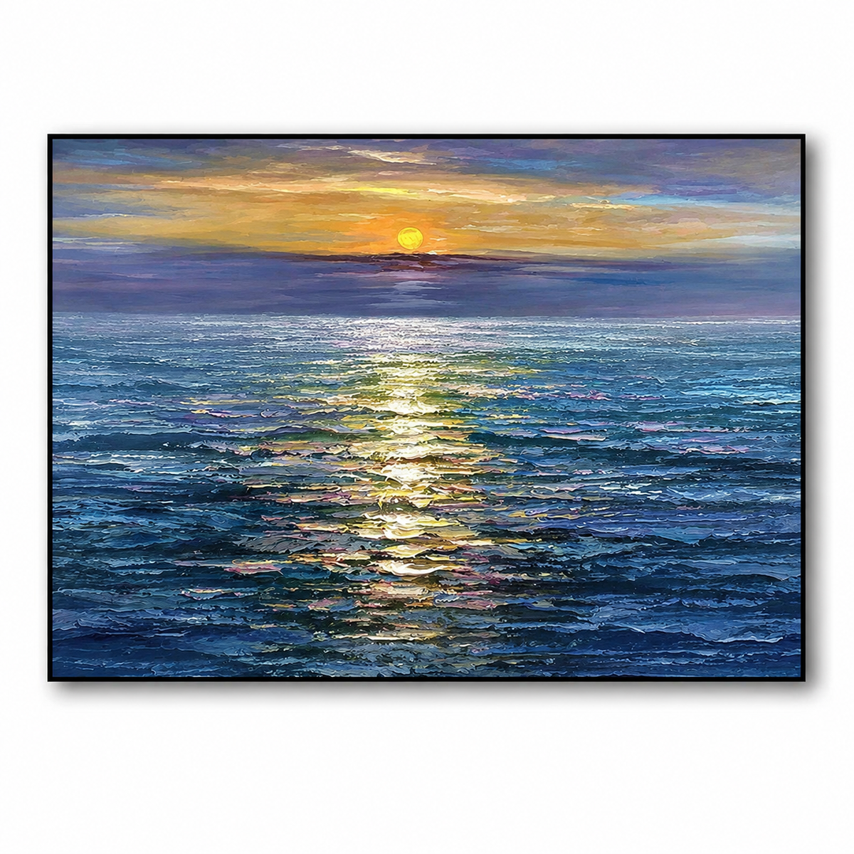 Last Light-Blue Ocean Sunset Painting
