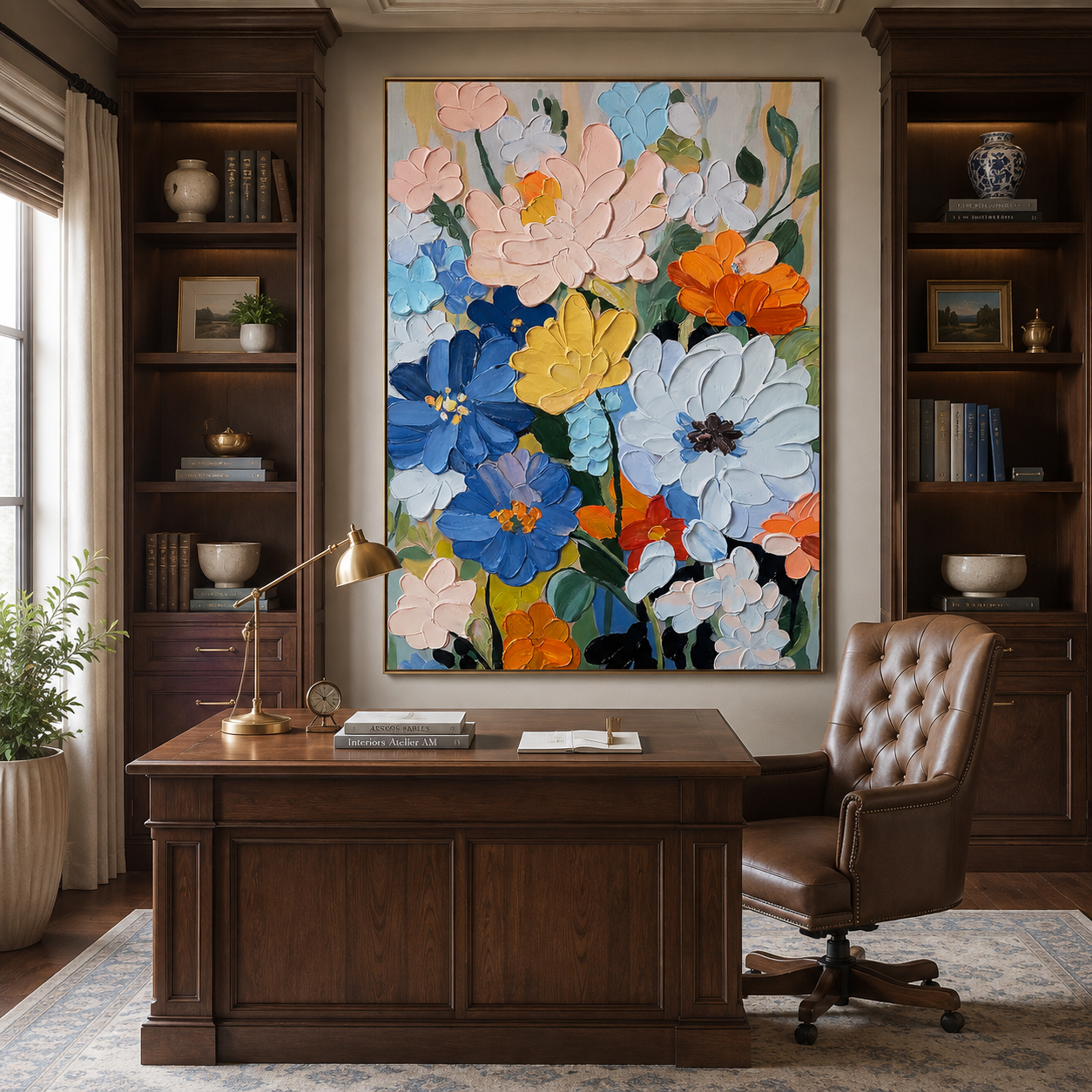 Spring Chorus-Pastel Floral Impasto Painting