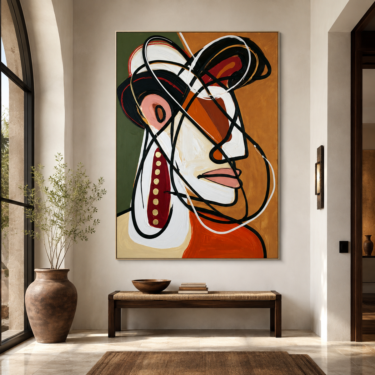 Amber Muse-Abstract Woman Portrait Painting