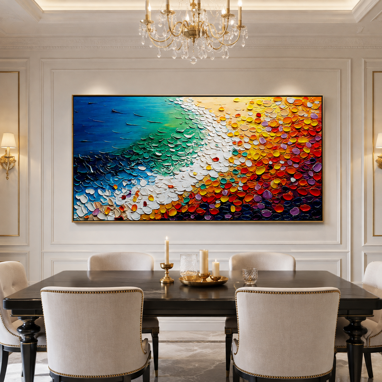 Prism Shore-Colorful Coastal Impasto Painting