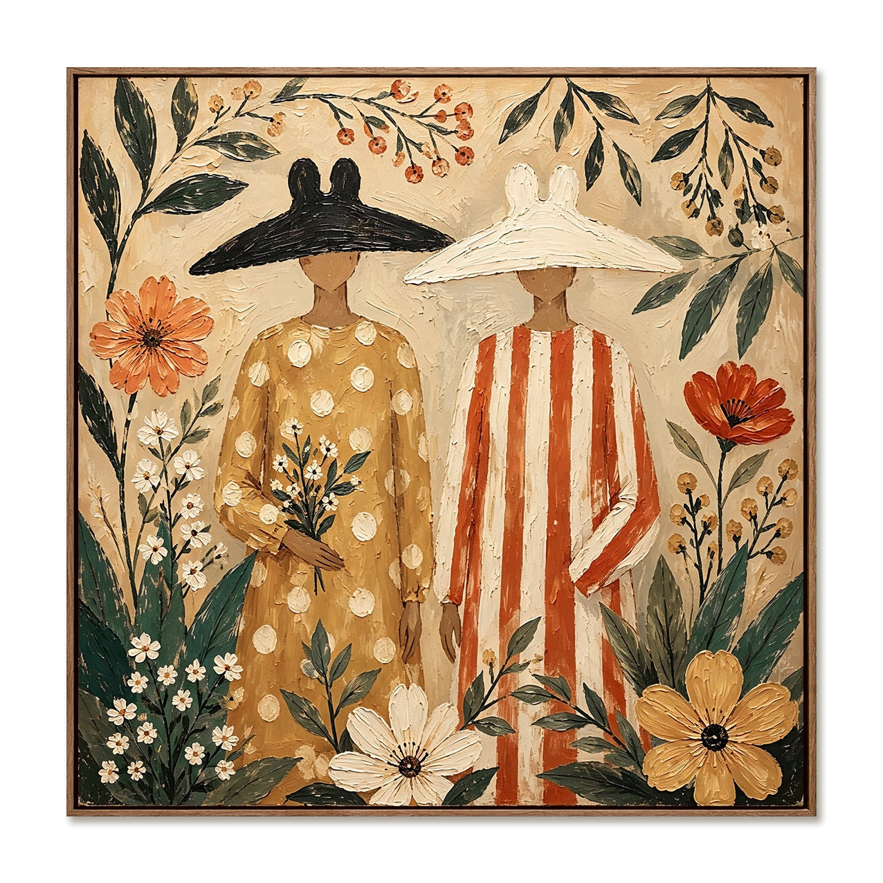 Garden Duo-Boho Figure Oil Painting