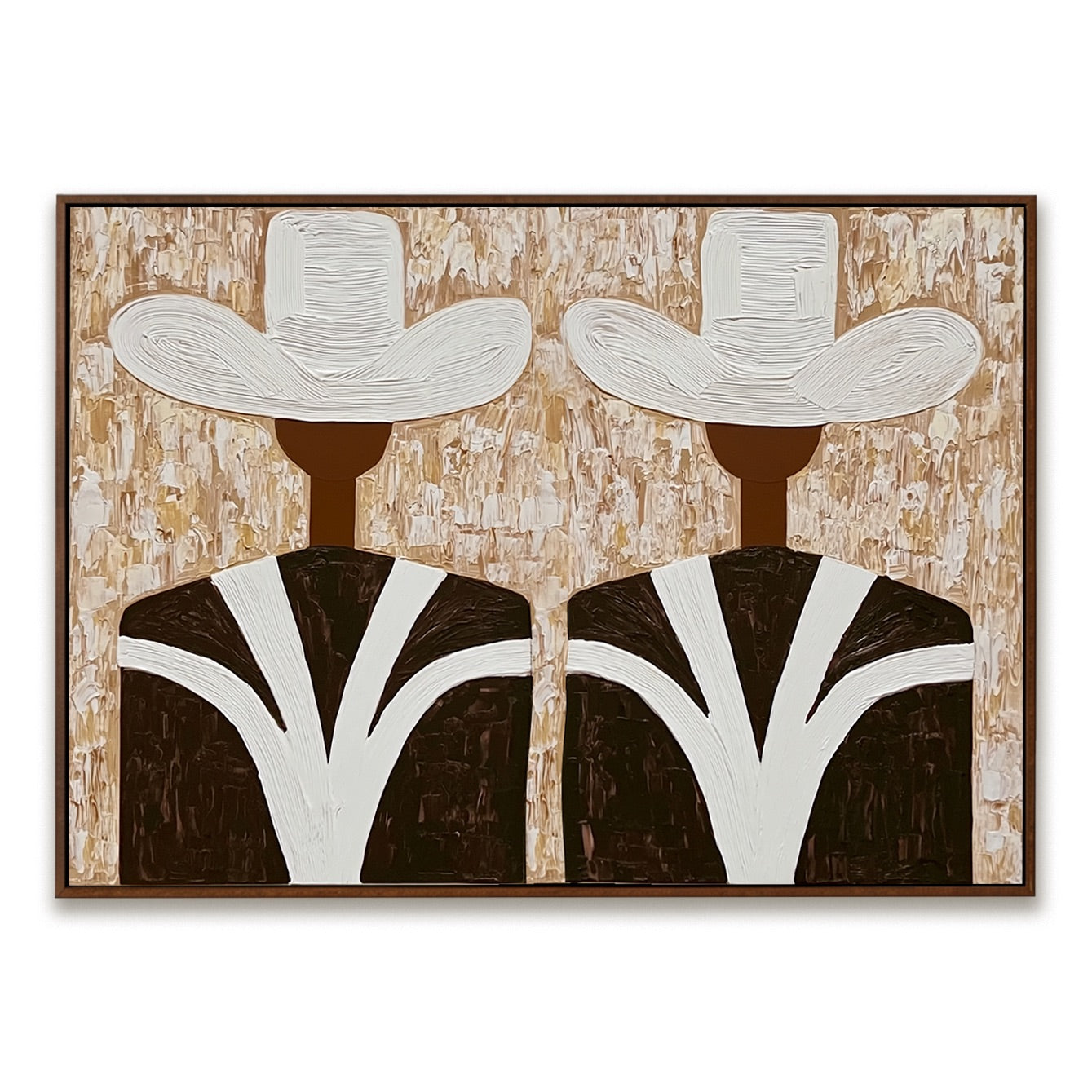 Twin Crest-Western Cowboy Duo Oil Painting