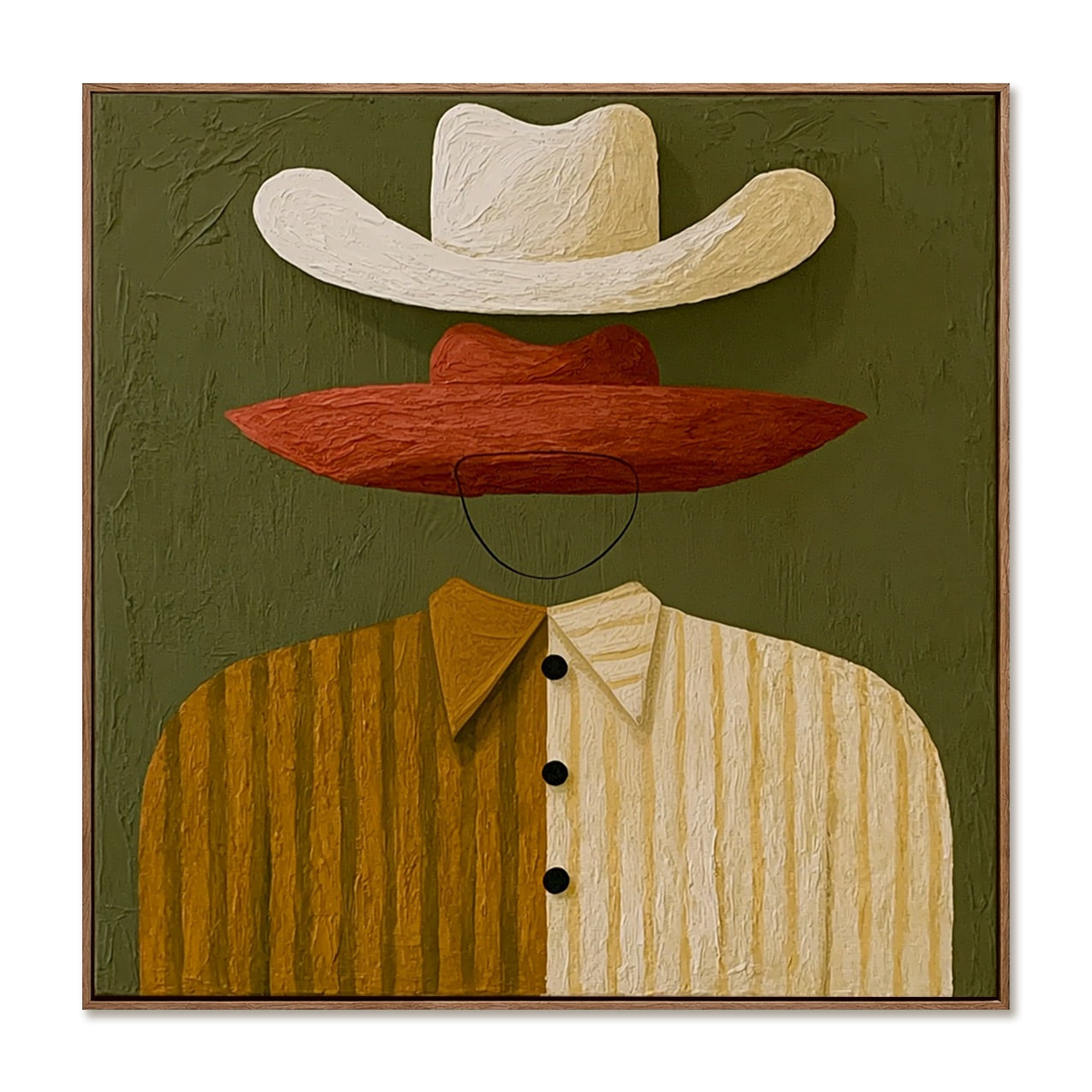 Double Brim-Western Figure Oil Painting