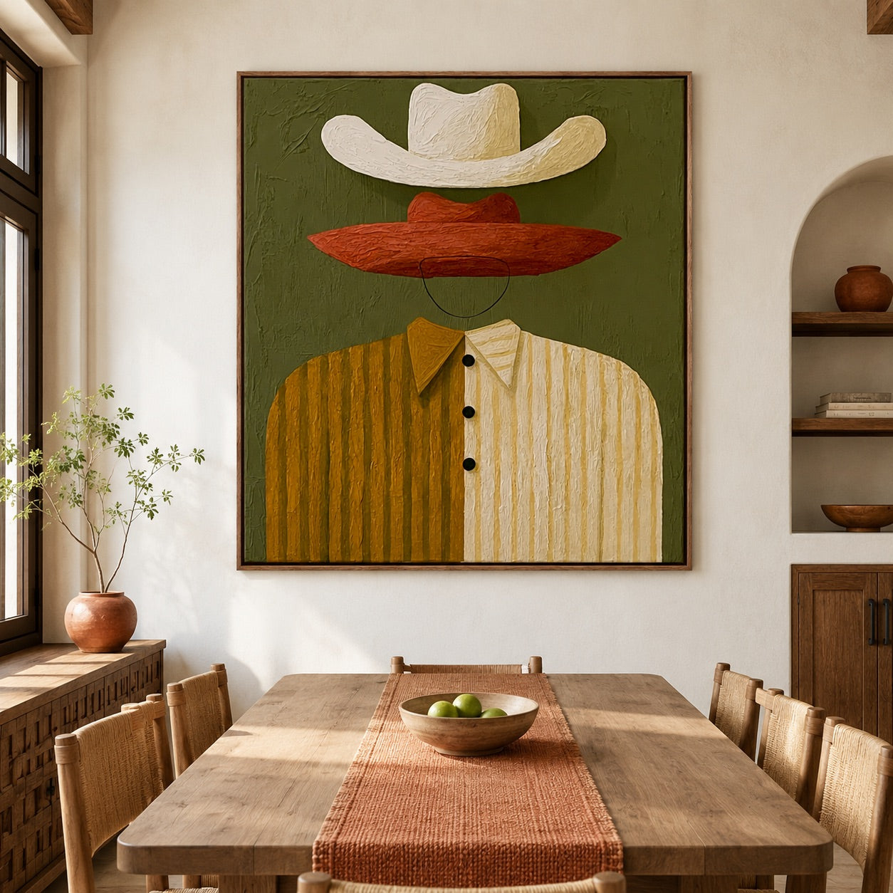 Double Brim-Western Figure Oil Painting