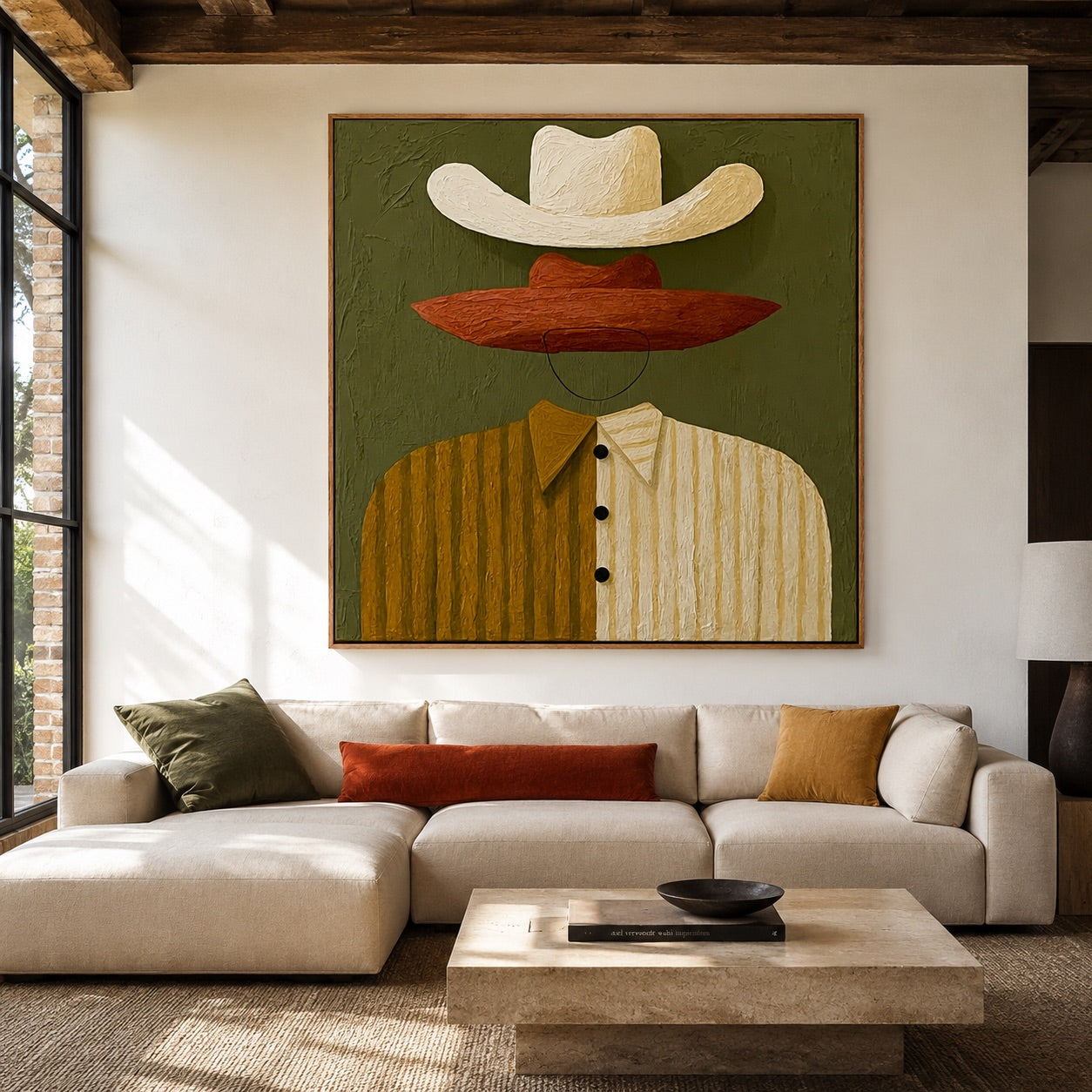 Double Brim-Western Figure Oil Painting