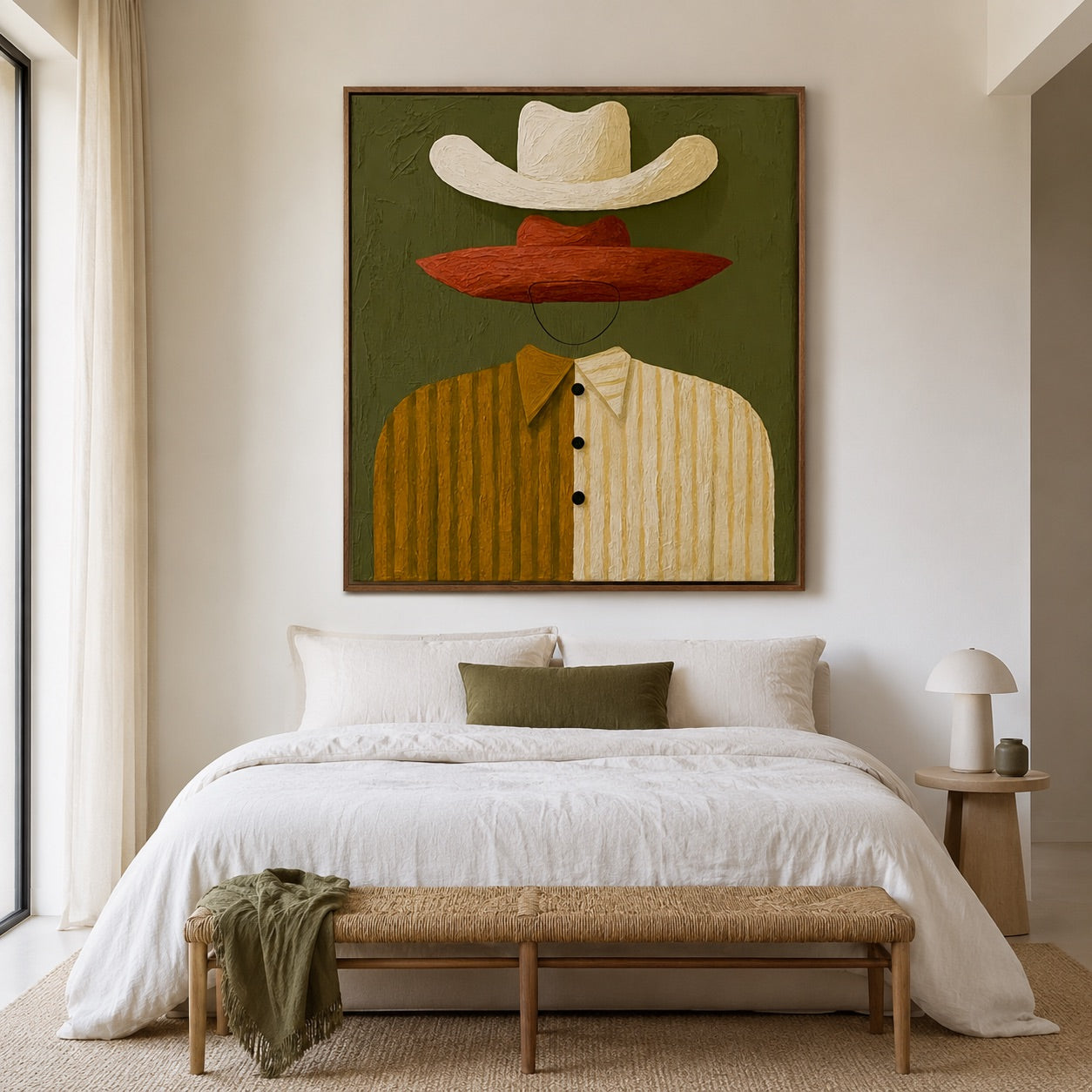Double Brim-Western Figure Oil Painting