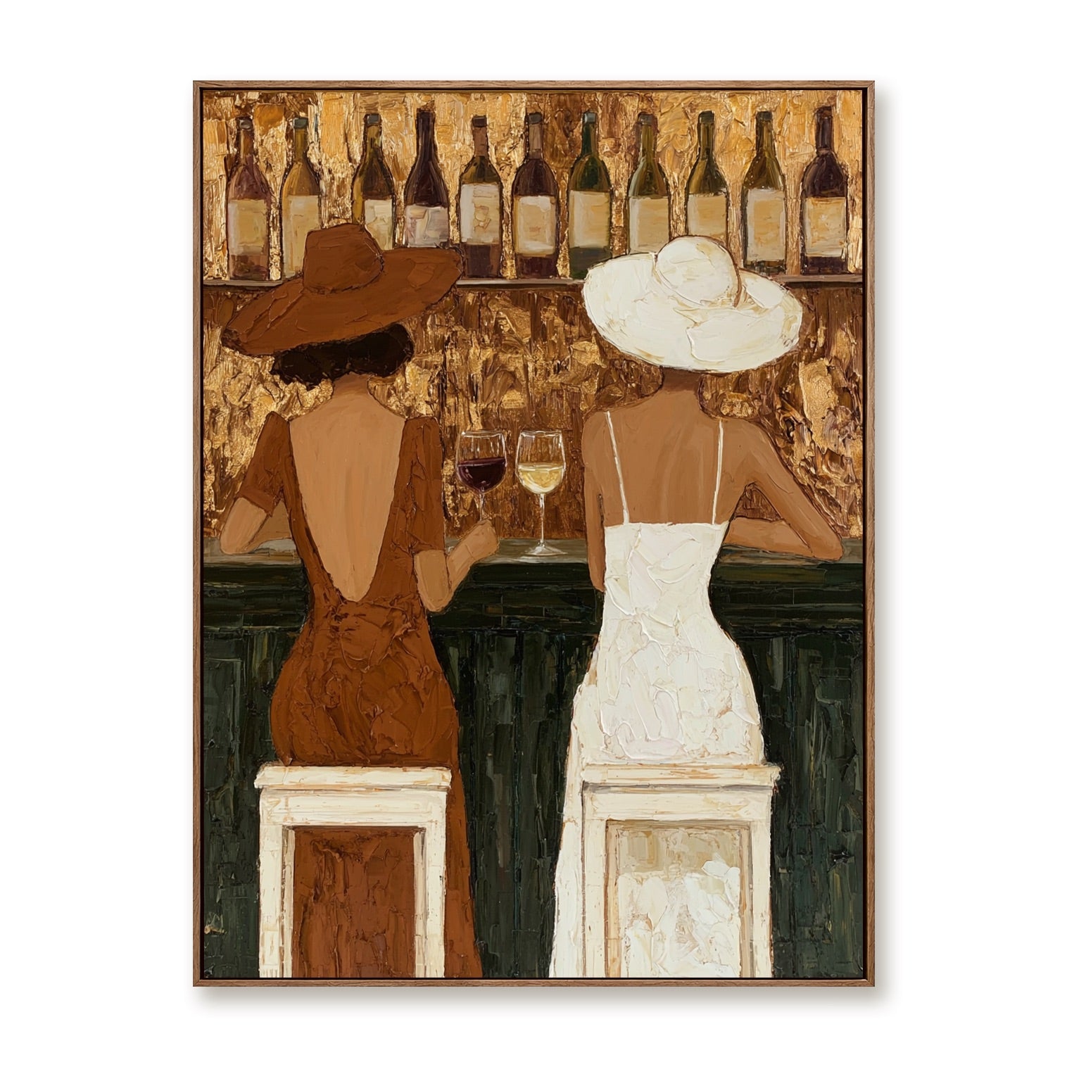 Hat & Vine-Western Wine Bar Oil Painting