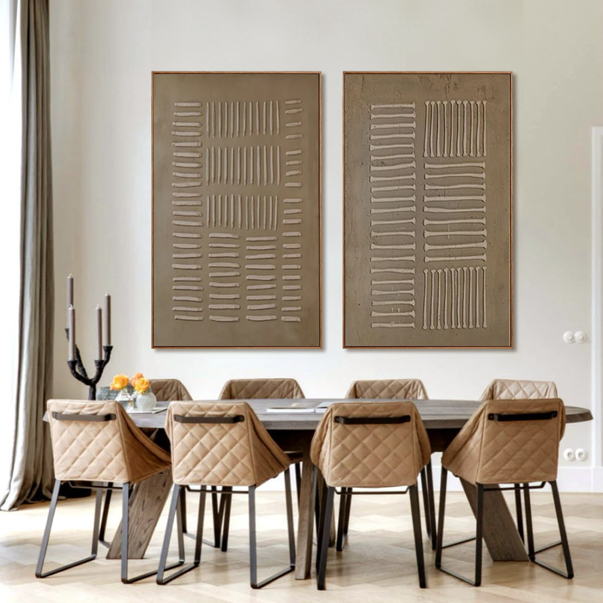 Quiet Measure-Two Piece Relief Painting