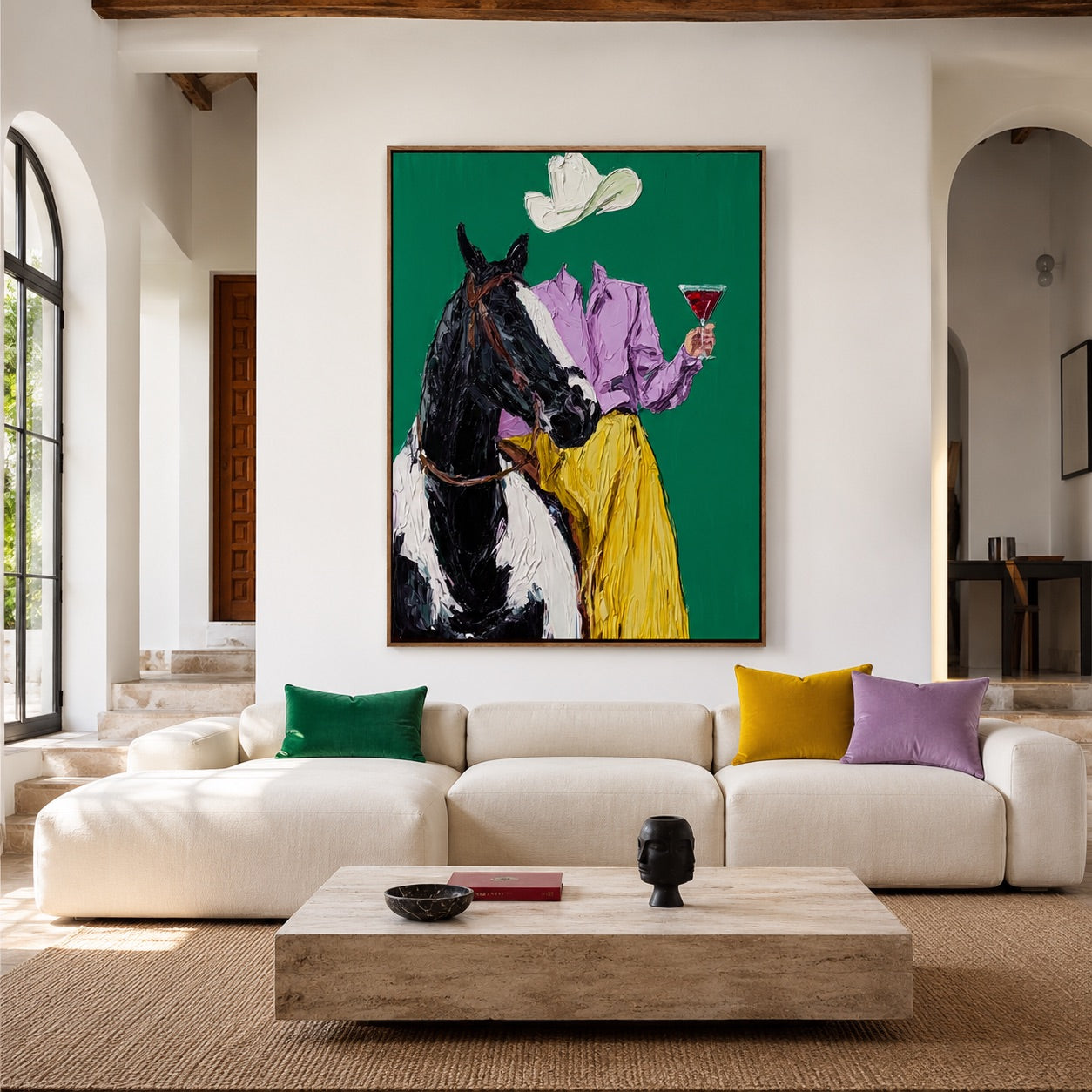 Emerald Toast-Cowgirl Horse Oil Painting