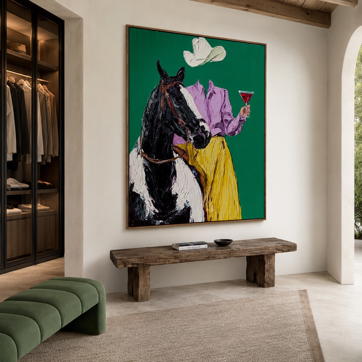 Emerald Toast-Cowgirl Horse Oil Painting